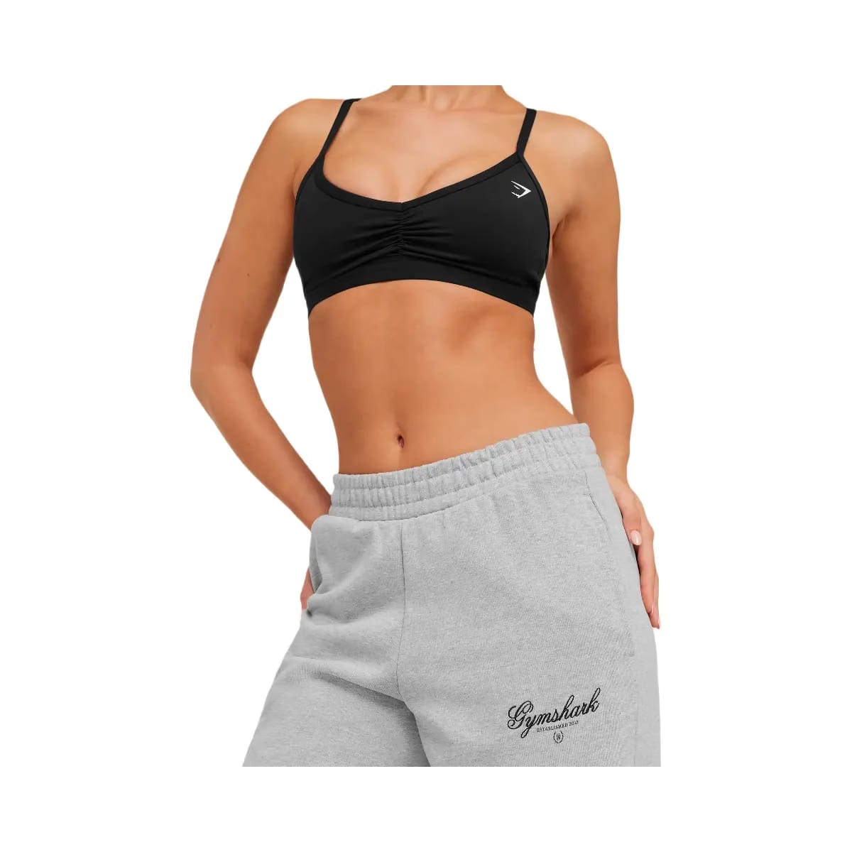 Gymshark Script Embroidery Joggers "Light Grey Core Marl"