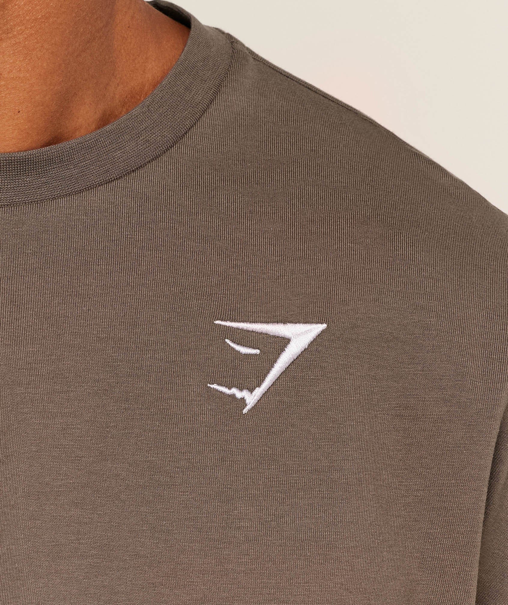Gymshark Crest Oversized T-Shirt Soft Brown