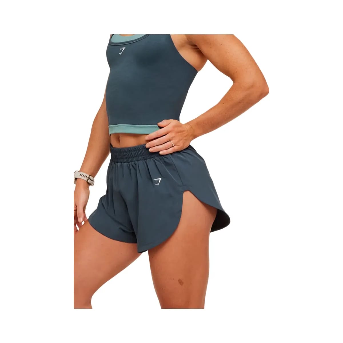 Gymshark Interval High Leg Shorts "Stealth Blue"