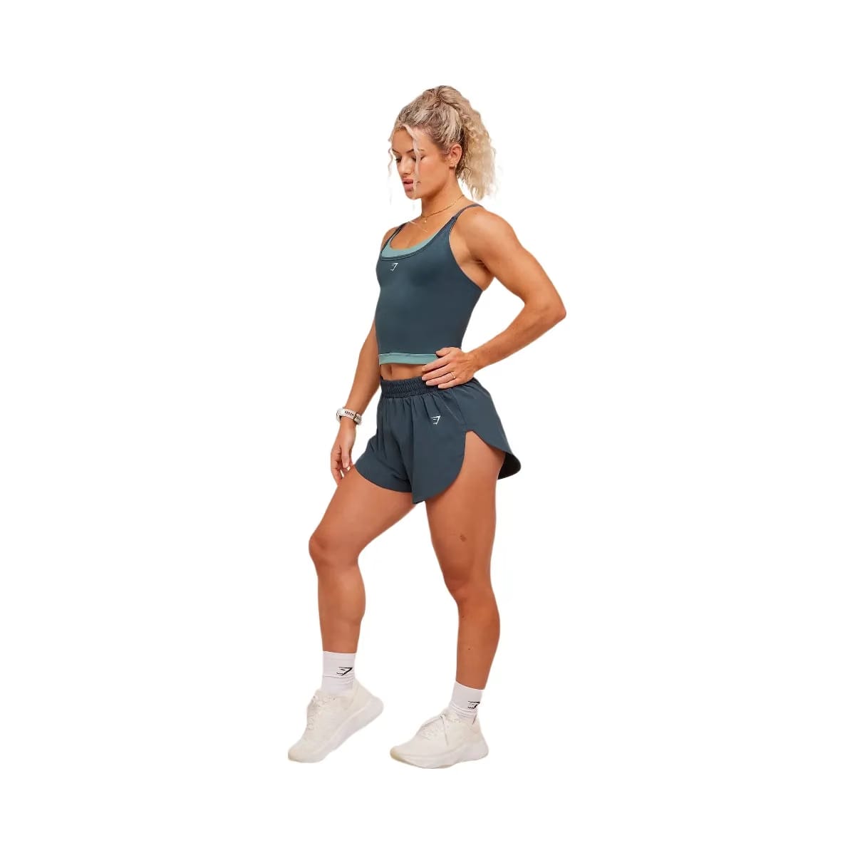 Gymshark Interval High Leg Shorts "Stealth Blue"
