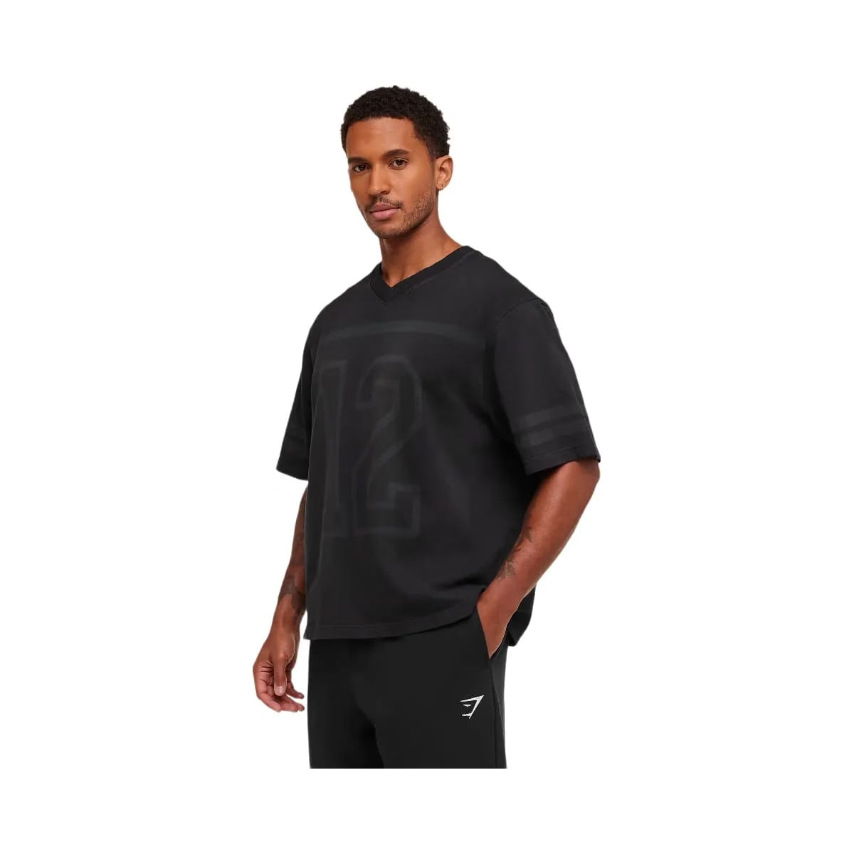 Gymshark Collegiate Washed Jersey T-Shirt "Black"