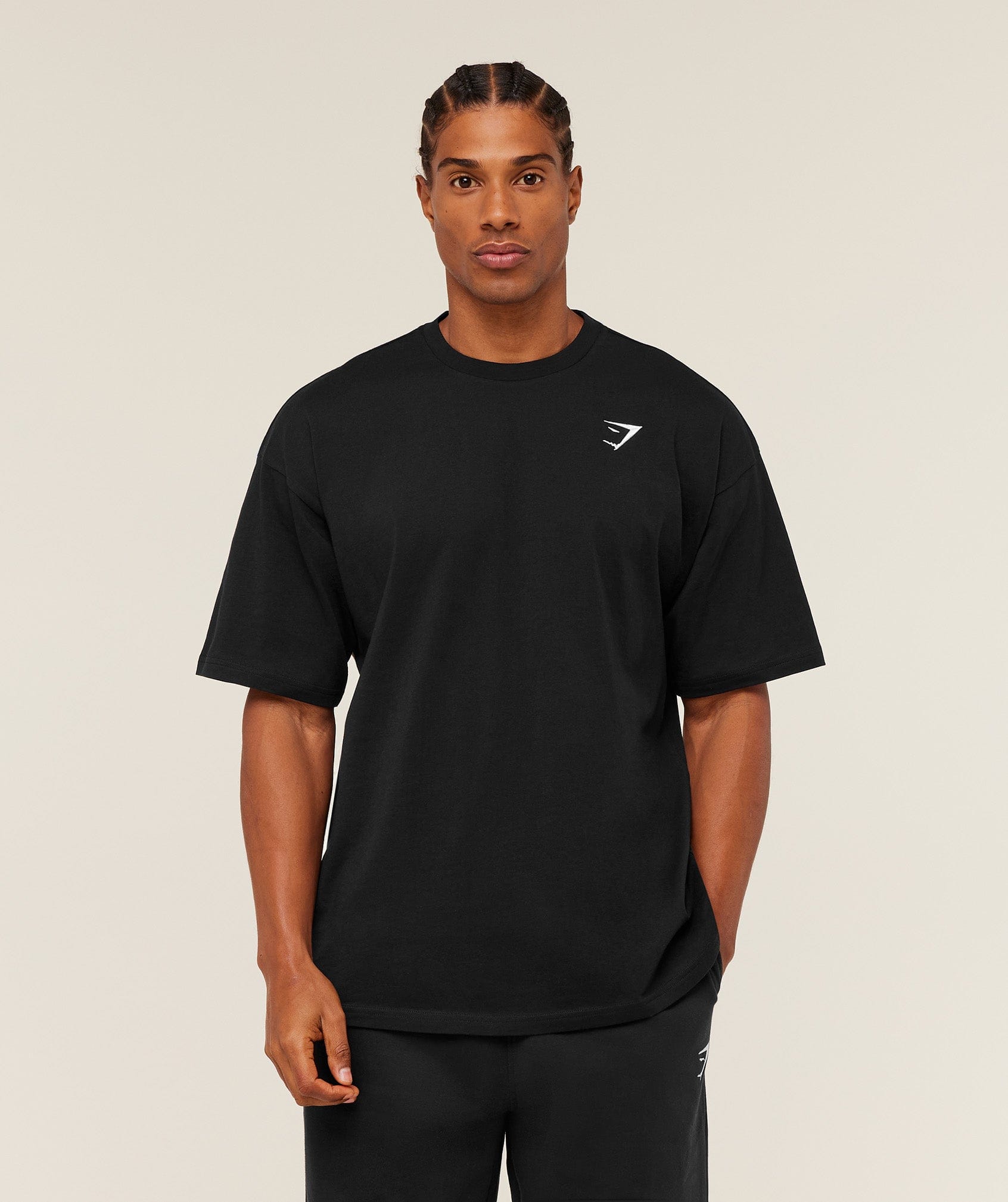 Gymshark Crest Oversized T-Shirt Gs Black
