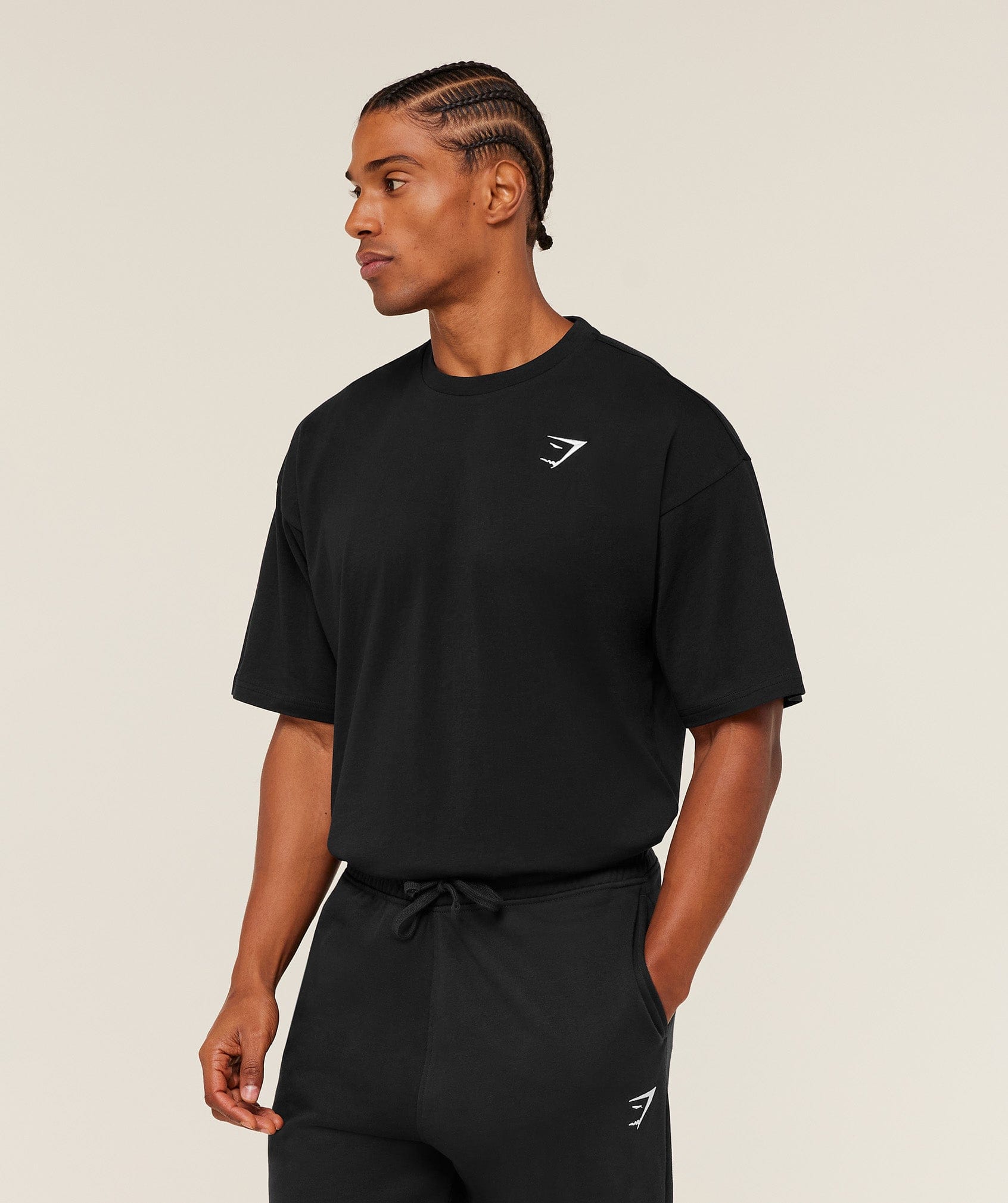 Gymshark Crest Oversized T-Shirt Gs Black