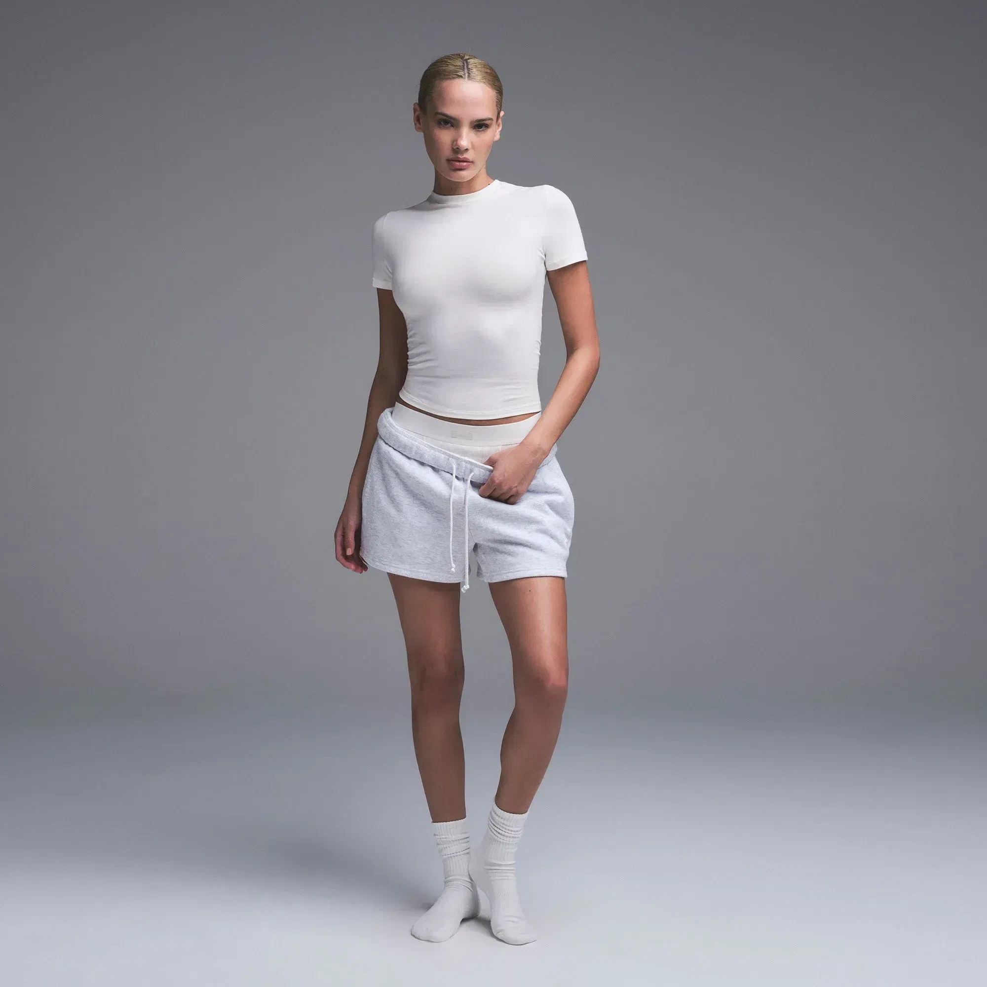 Skims Cotton Jersey T-shirt Marble