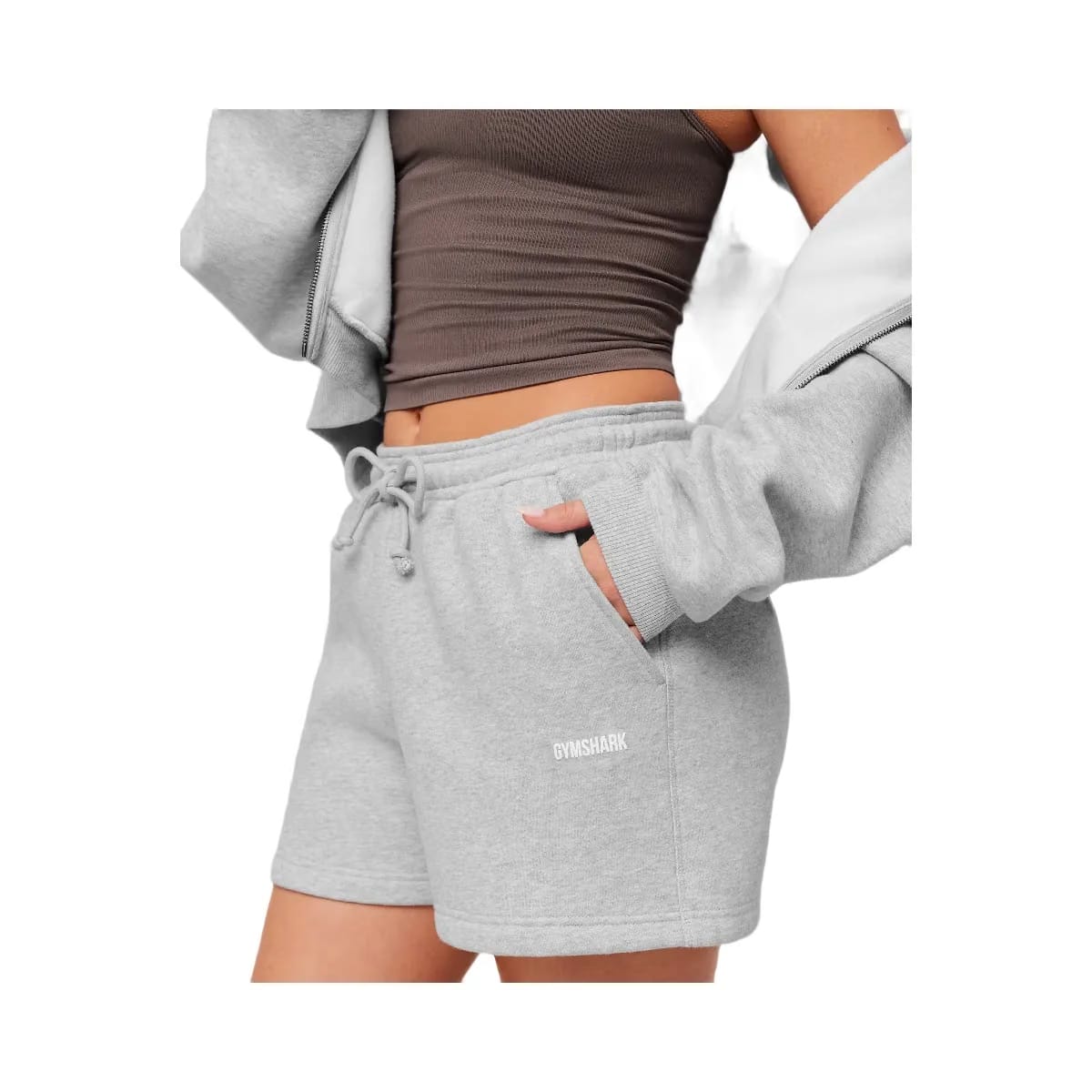 Gymshark Cosy Luxe Shorts "Bros Soft Grey Marl"