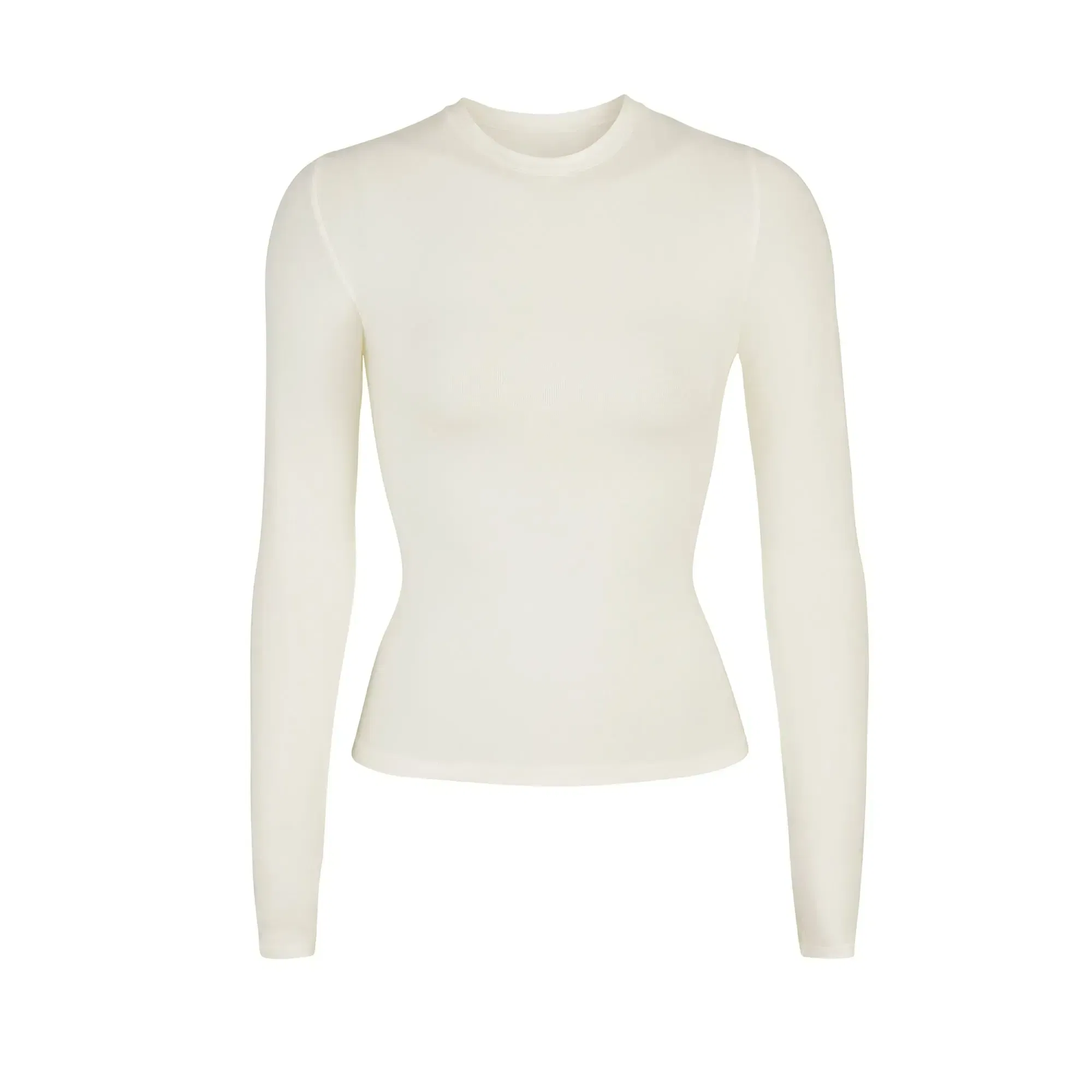 Skims Cotton Jersey Long Sleeve T-Shirt Bone