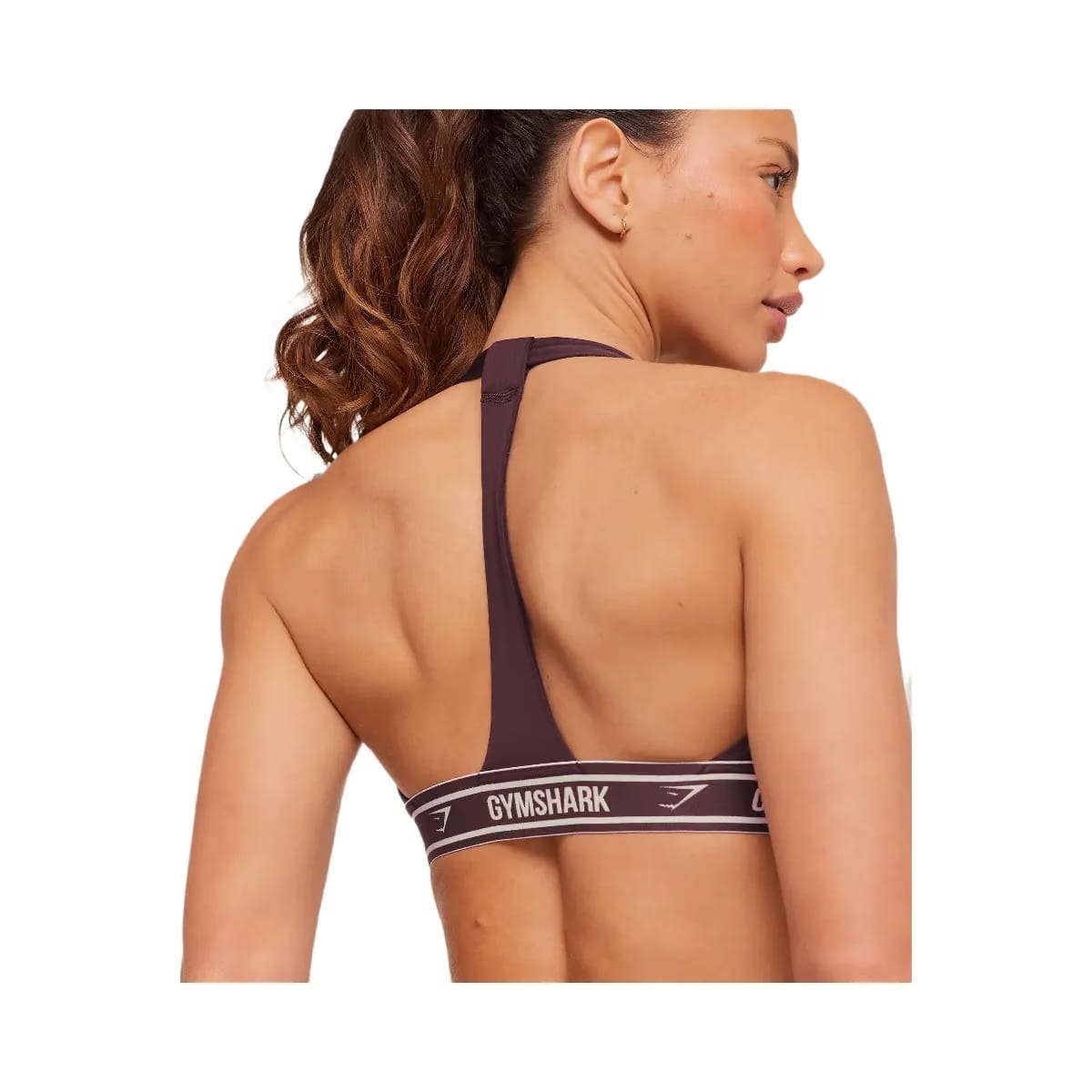 Gymshark Light Support Halter Neck Logo Sports Bra "Cherry Purple"