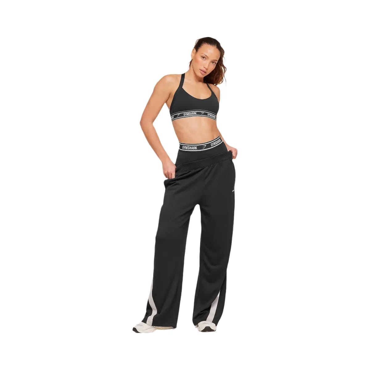 Gymshark Light Support Halter Neck Logo Sports Bra "Black"