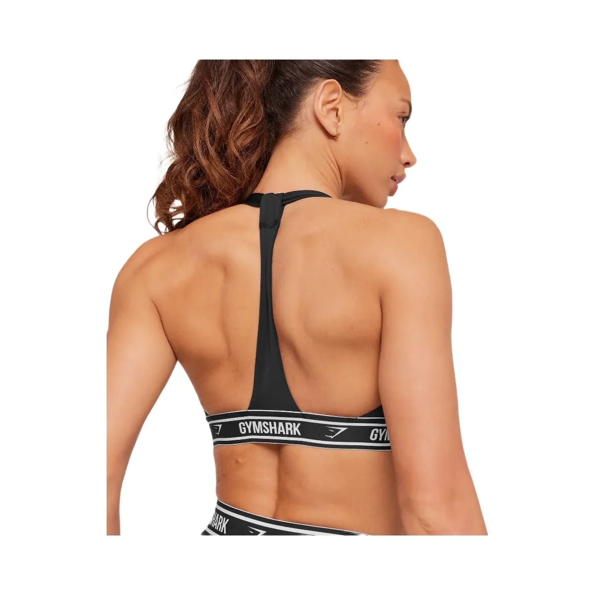 Gymshark Light Support Halter Neck Logo Sports Bra "Black"