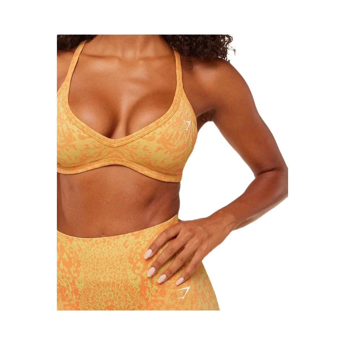 Gymshark Adapt Animal X Whitney Sports Bra "Sorbet Yellow Dayglow Peach"