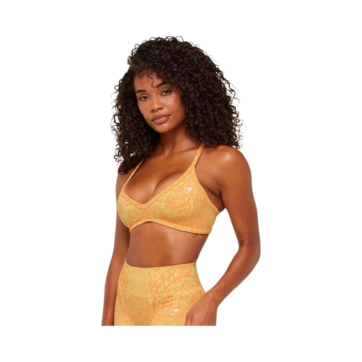 Gymshark Adapt Animal X Whitney Sports Bra "Sorbet Yellow Dayglow Peach"