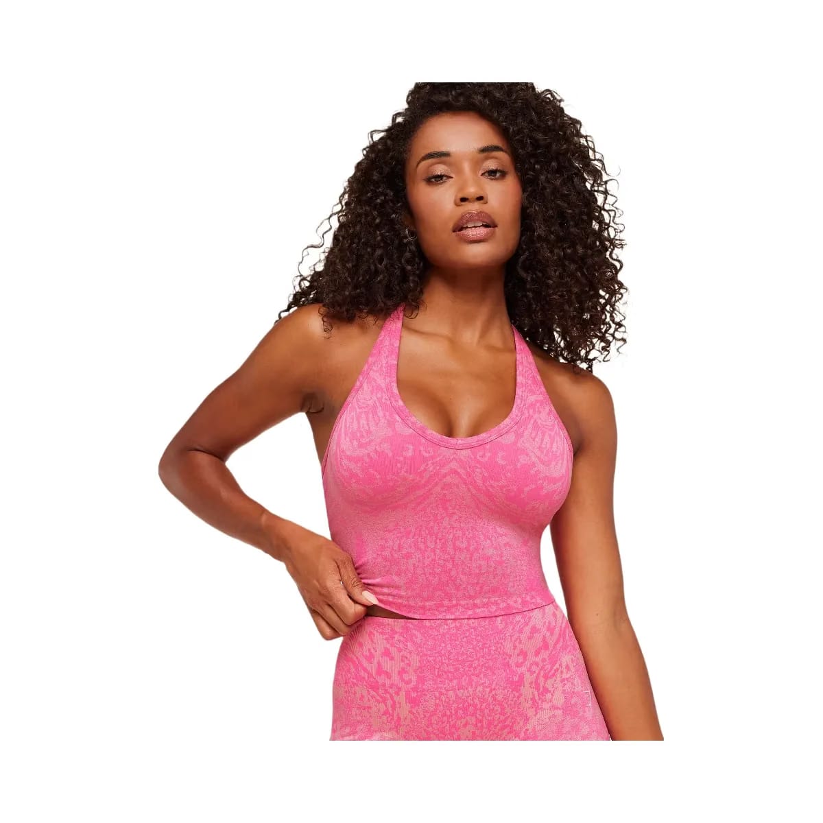 Gymshark Adapt Animal X Whitney Tank Top with Shelf "Electric Pink Sorbet Yellow"