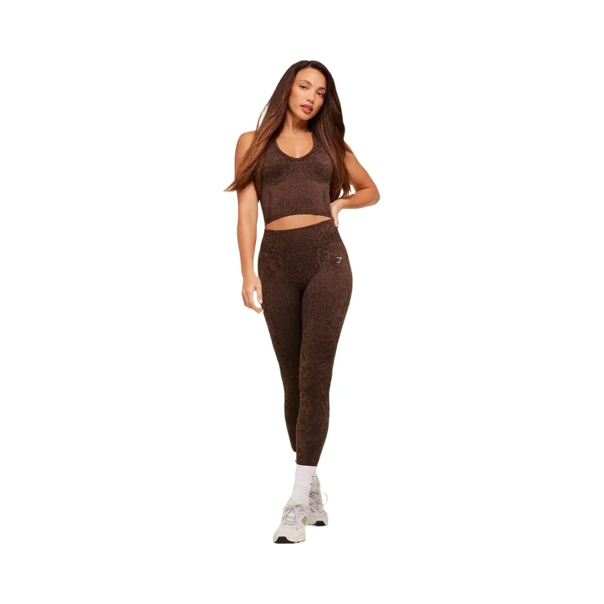 Gymshark Adapt Animal X Whitney Tank Top with Shelf "Archive Brown Soft Brown"