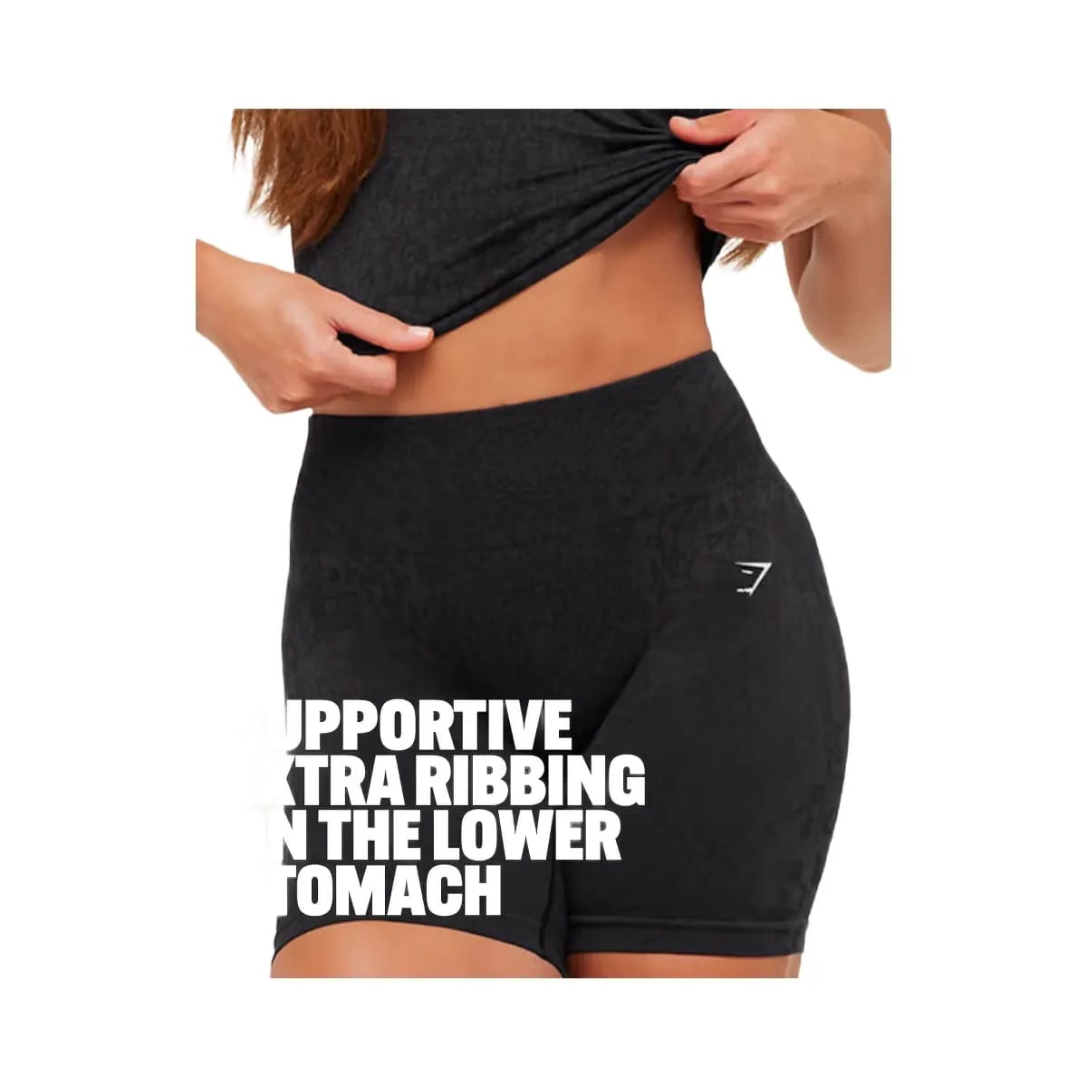 Gymshark Adapt Animal X Whitney Shorts "Black Asphalt Grey"