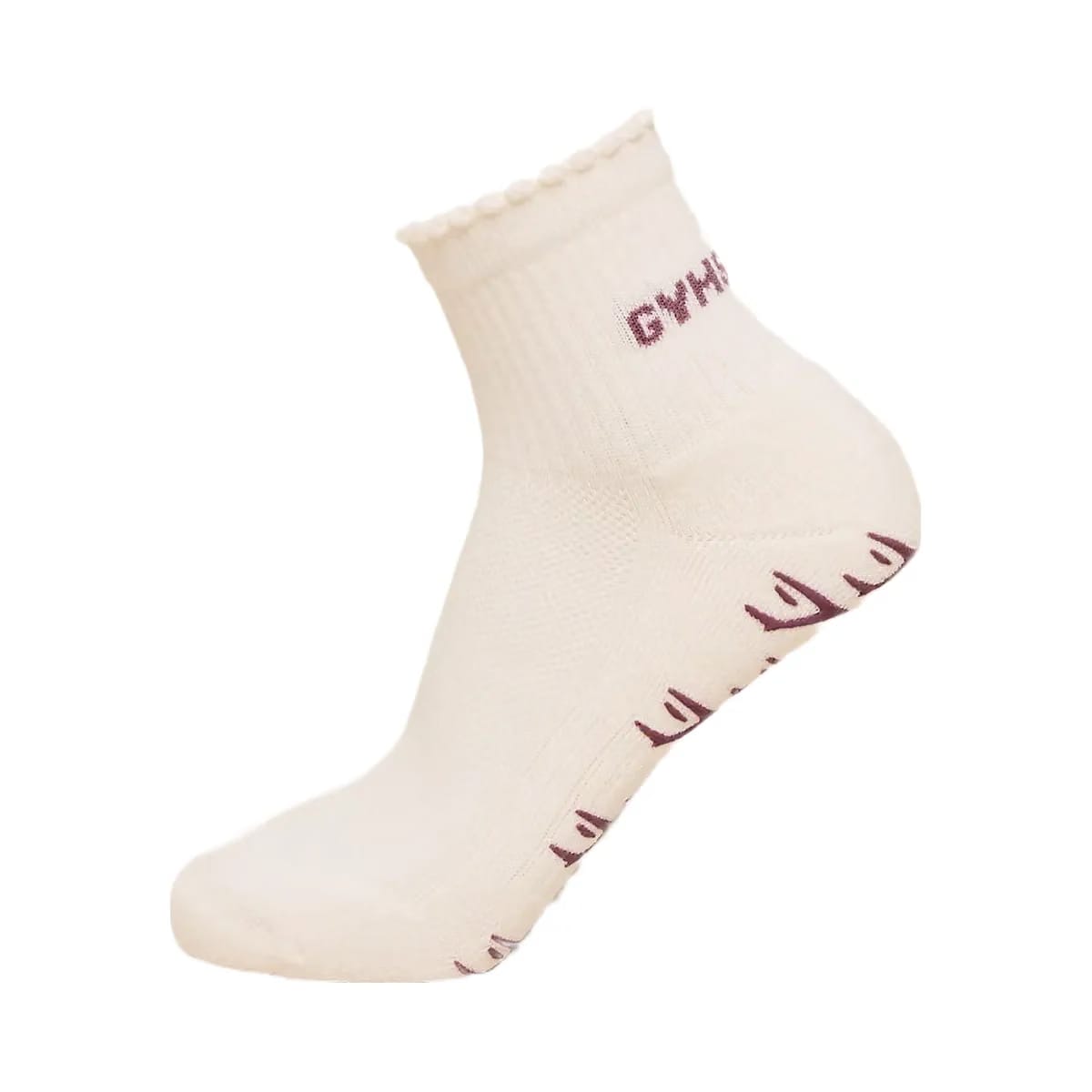 Gymshark Frill Pilates Midi Sock "Soft White Calm Pink"