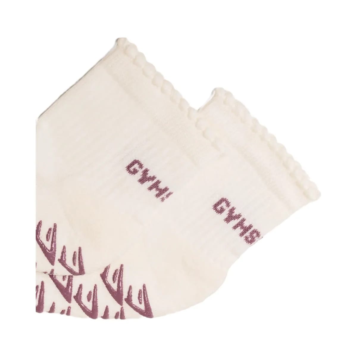 Gymshark Frill Pilates Midi Sock "Soft White Calm Pink"