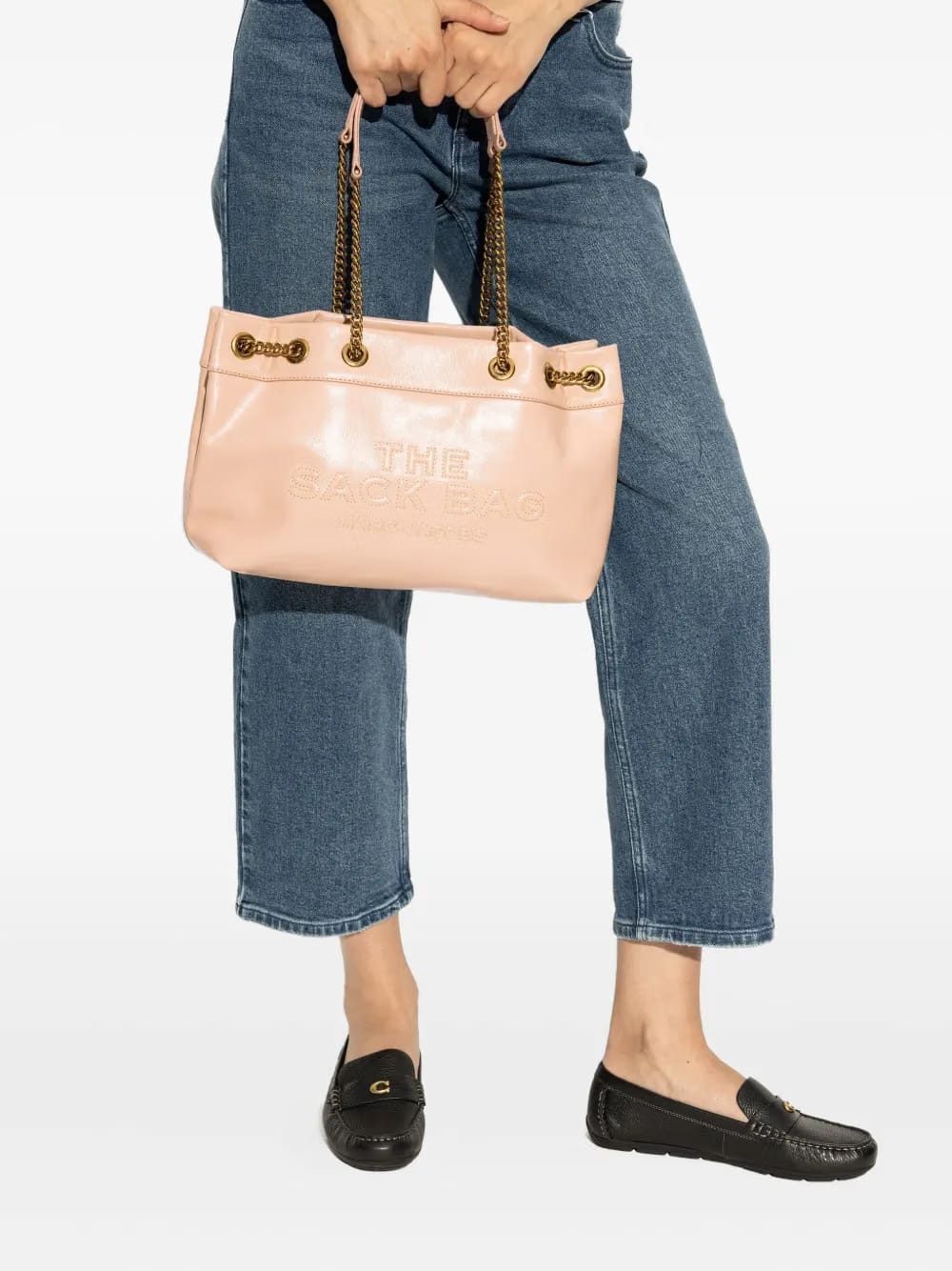 The Sac embossed-logo chain-strap tote bag