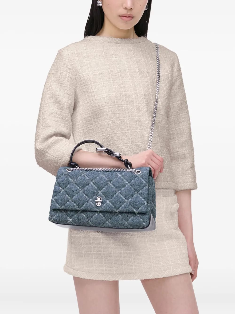 The Quilted denim shoulder bag