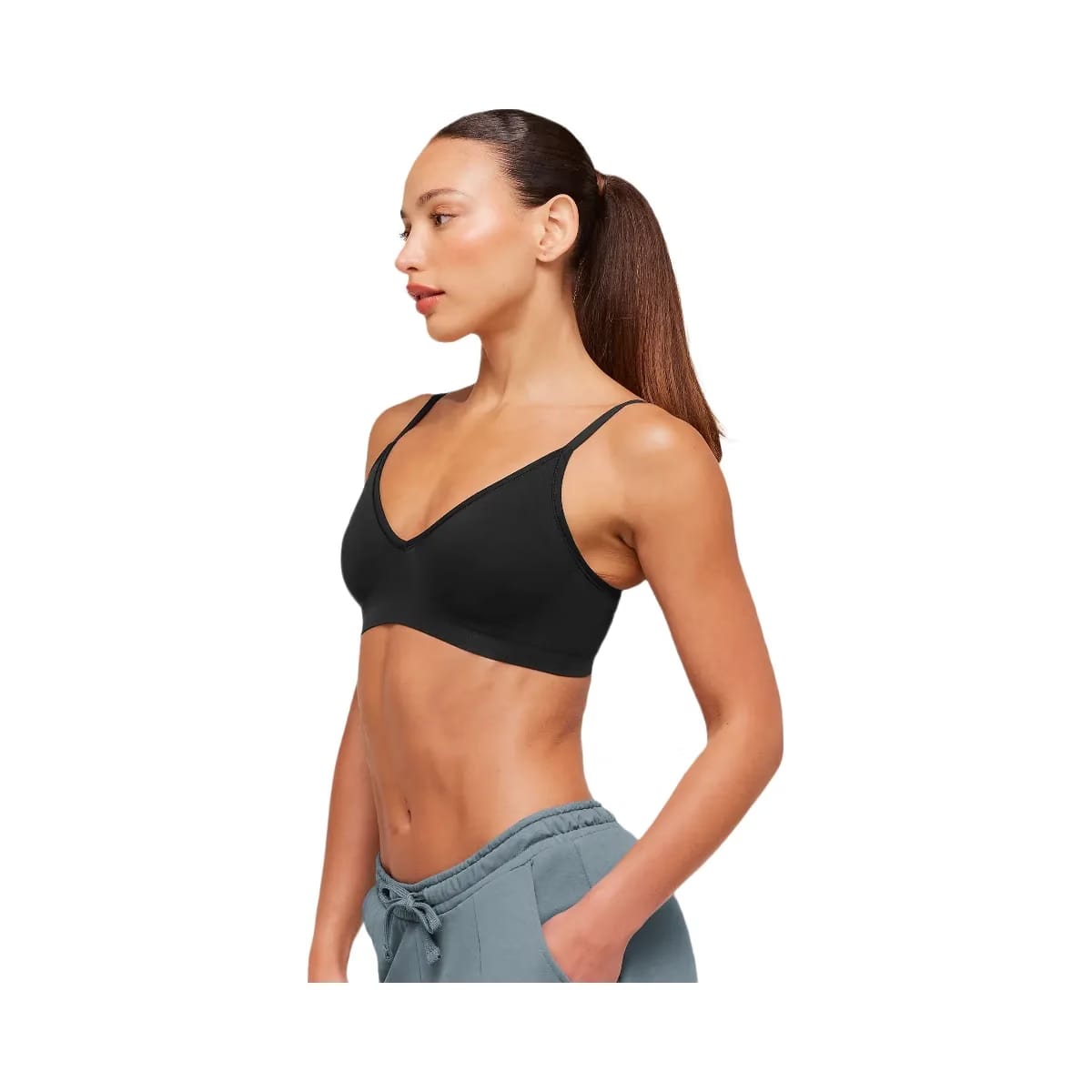 Gymshark FeatherForm V-Neck Bralette "Black"