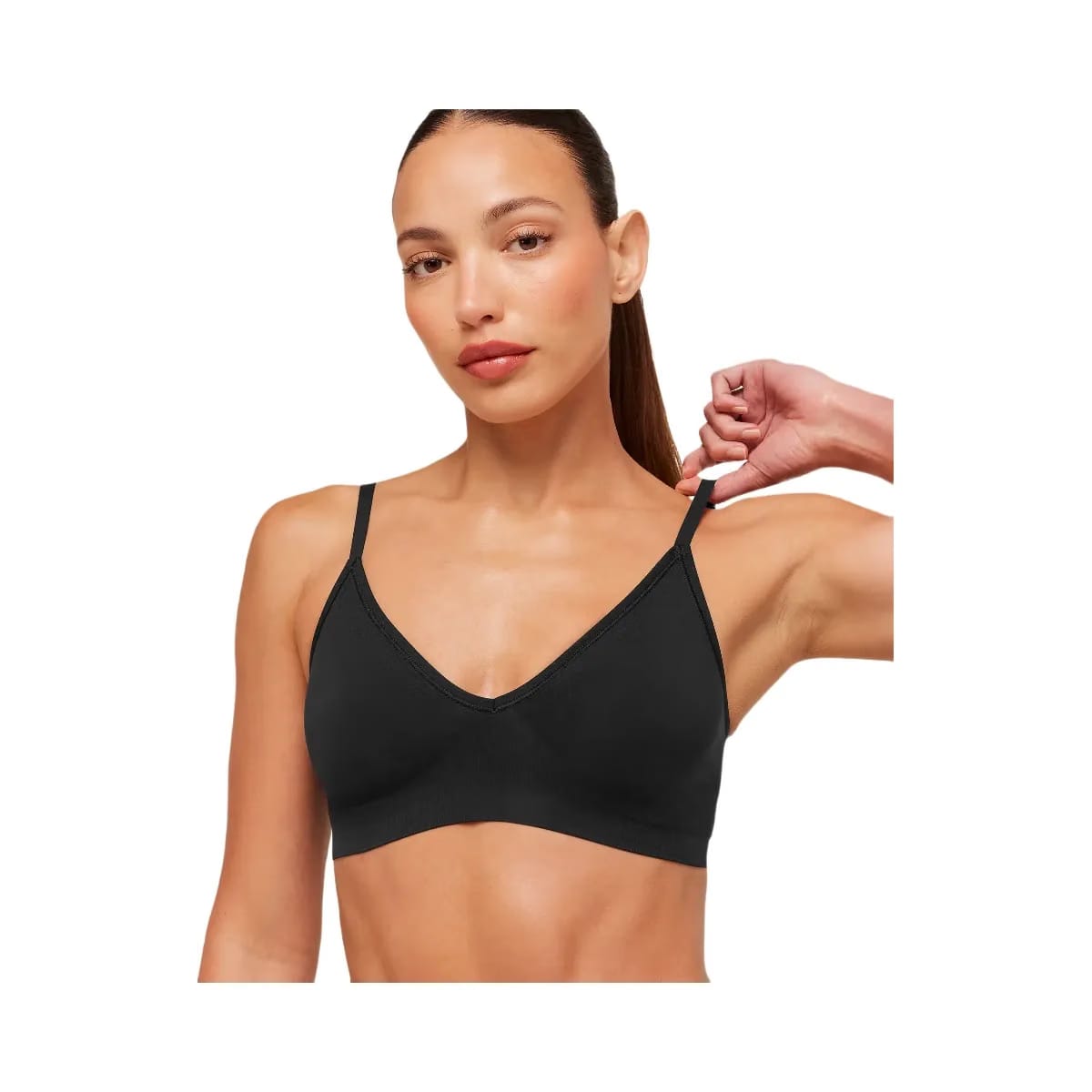 Gymshark FeatherForm V-Neck Bralette "Black"
