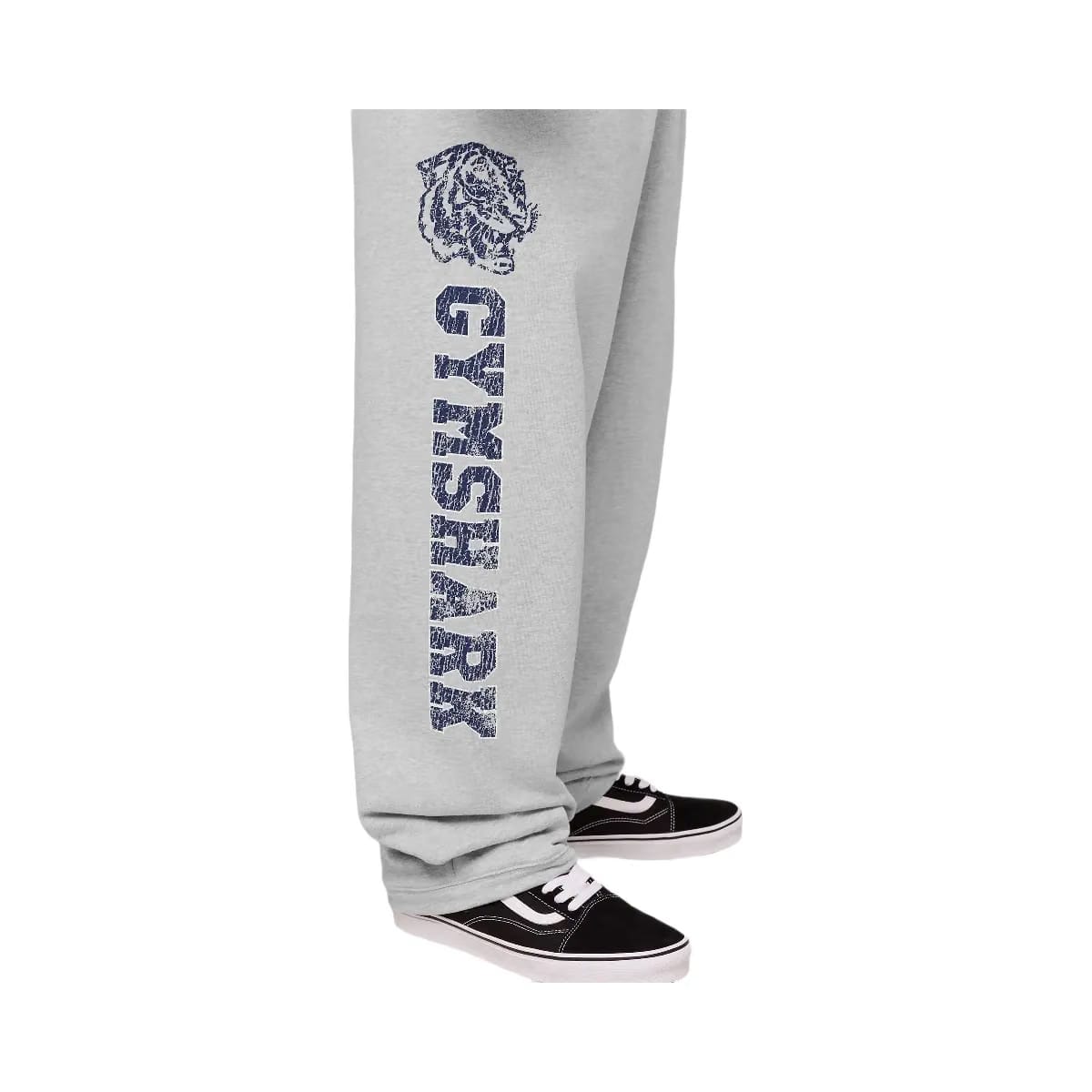 Gymshark Retro Collegiate Graphic Wide Leg Pants "Bros Soft Grey Marl"