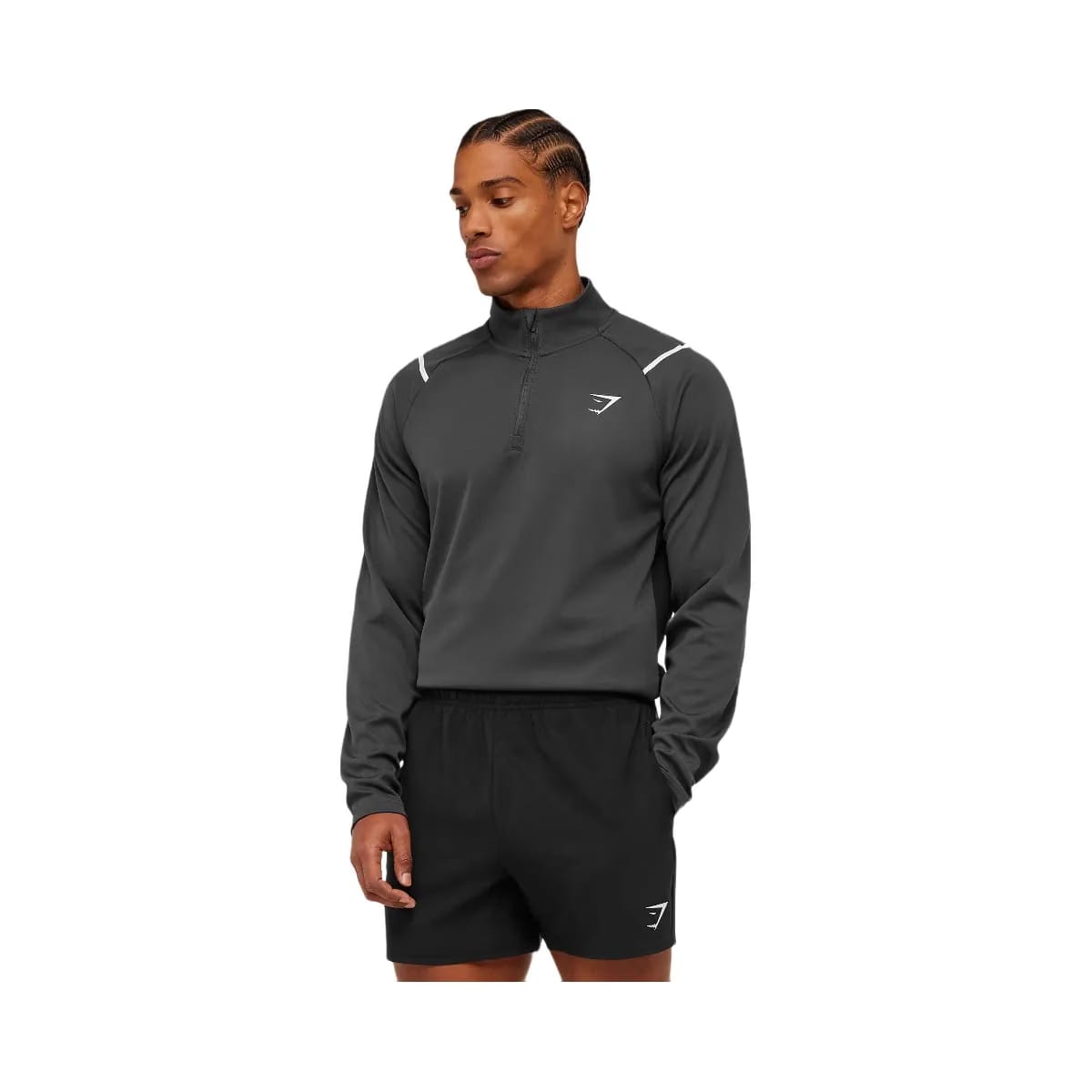 Gymshark Arrival Contrast 1/4 Zip "Grey Black"