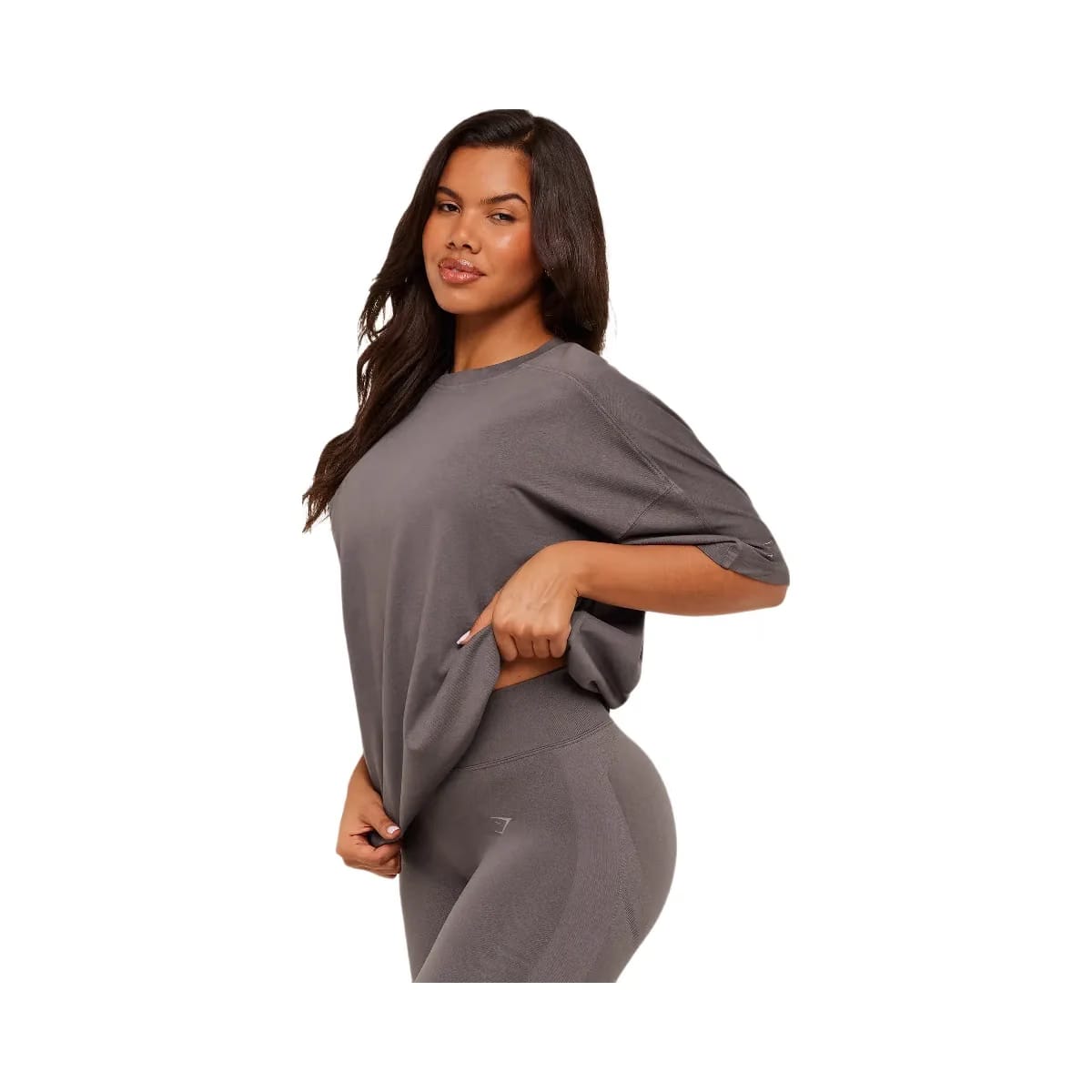 Gymshark Pump Cover Structured Fleece Top "GS Cool Brown WASH"