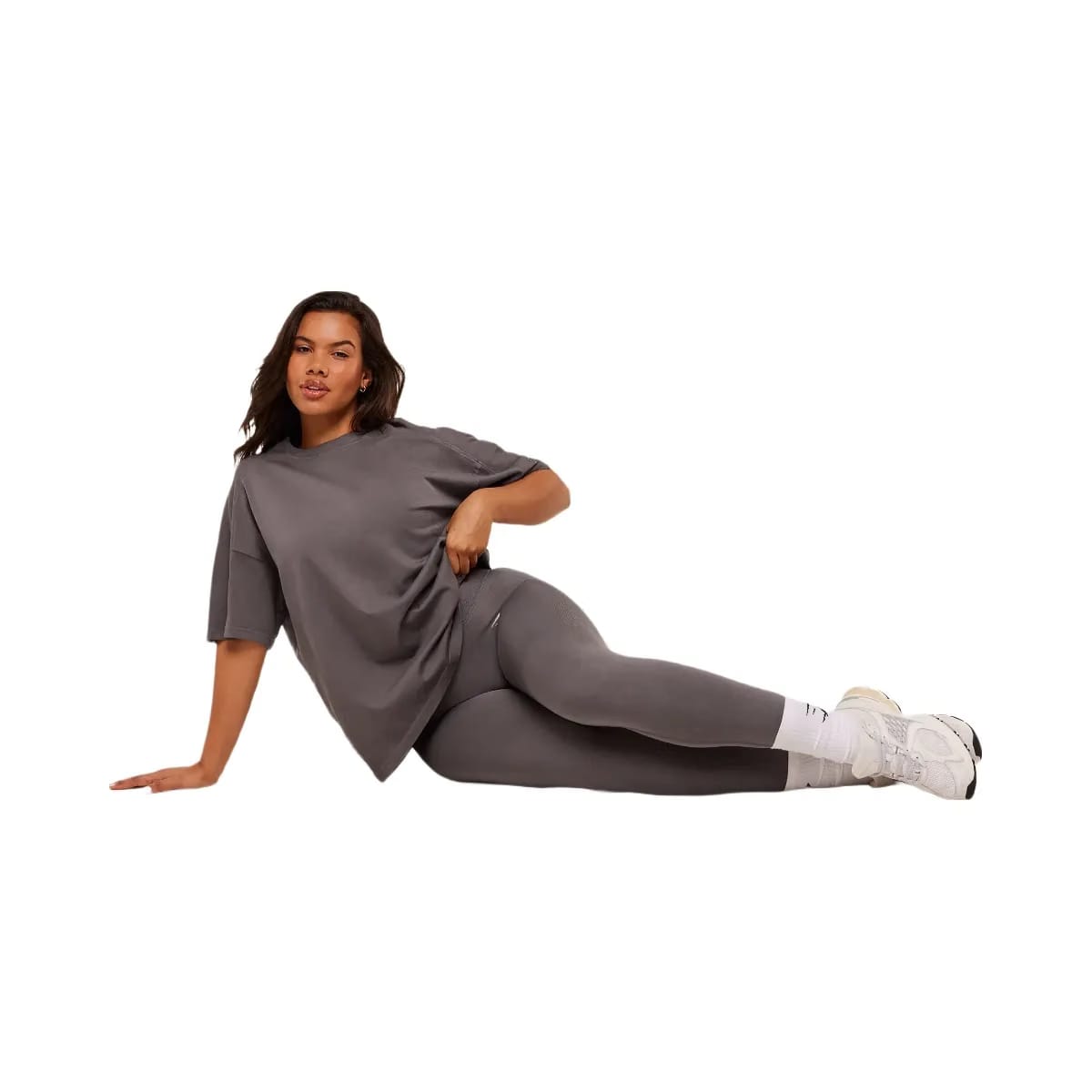 Gymshark Pump Cover Structured Fleece Top "GS Cool Brown WASH"