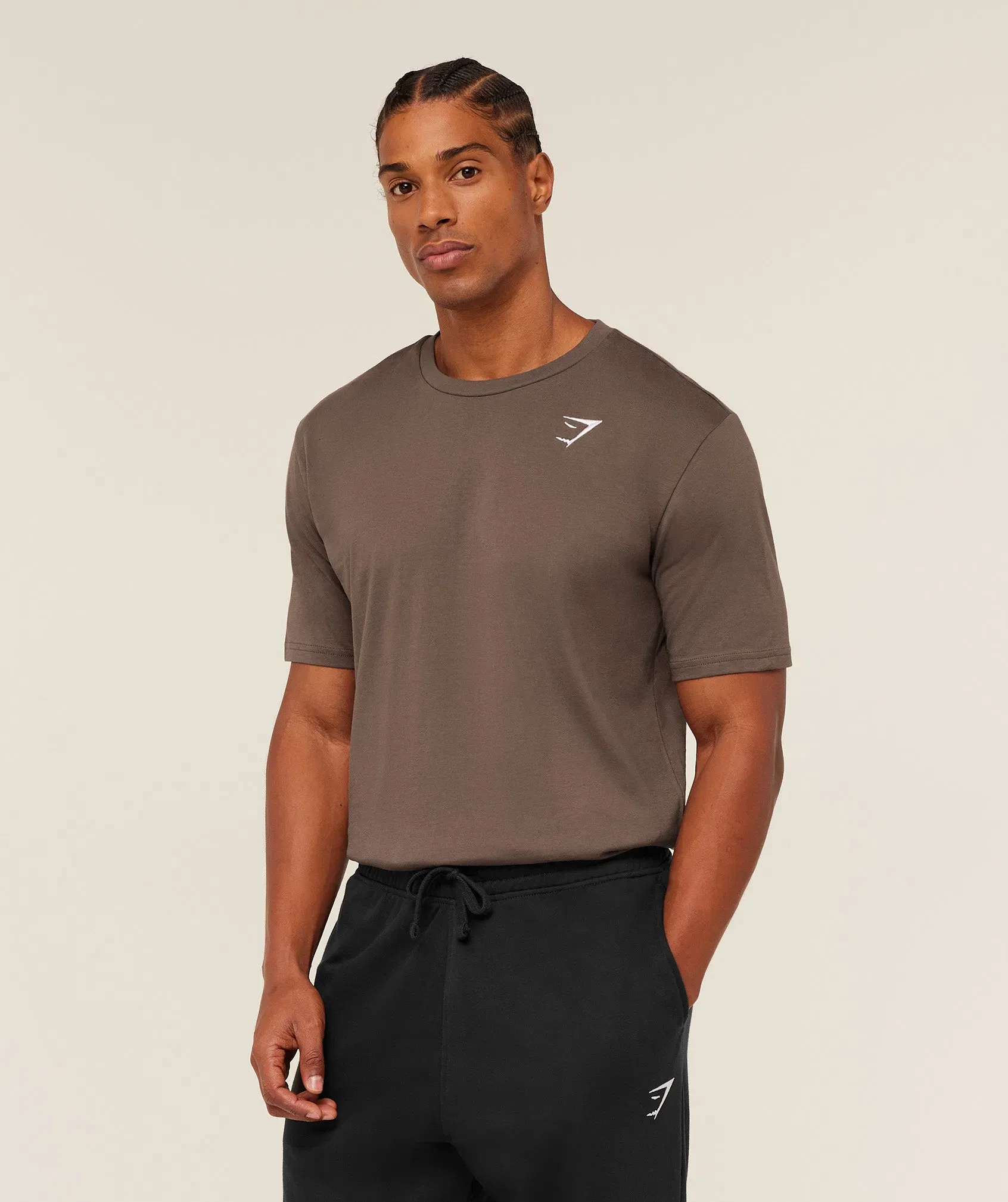Gymshark Crest T-Shirt Soft Brown