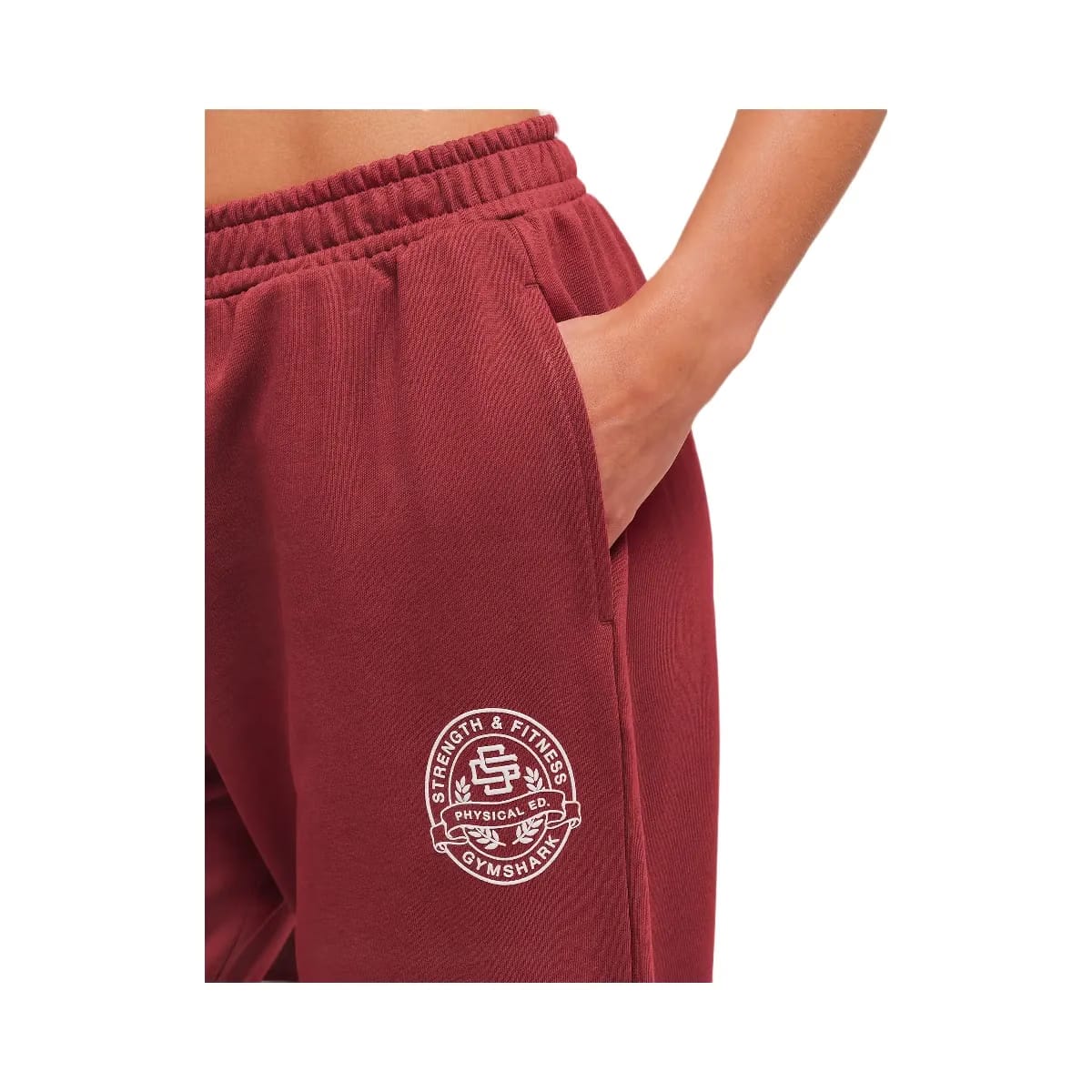 Gymshark Strength and Fitness Crest Graphic Joggers "Athletic Burgundy"