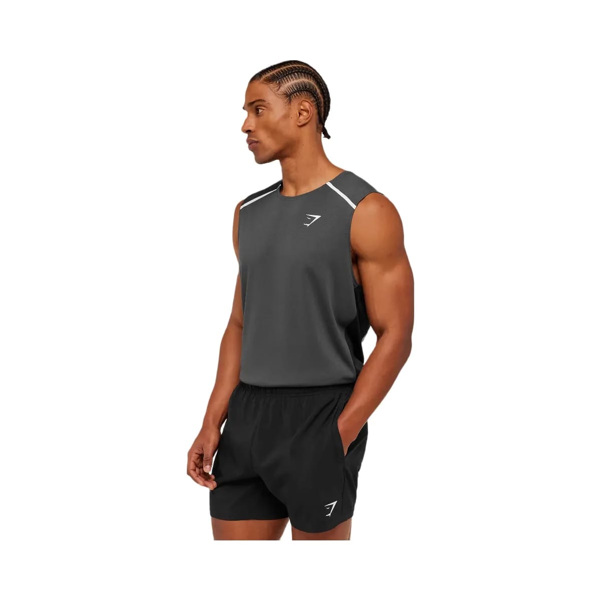 Gymshark Arrival Contrast Tank "Grey Black"