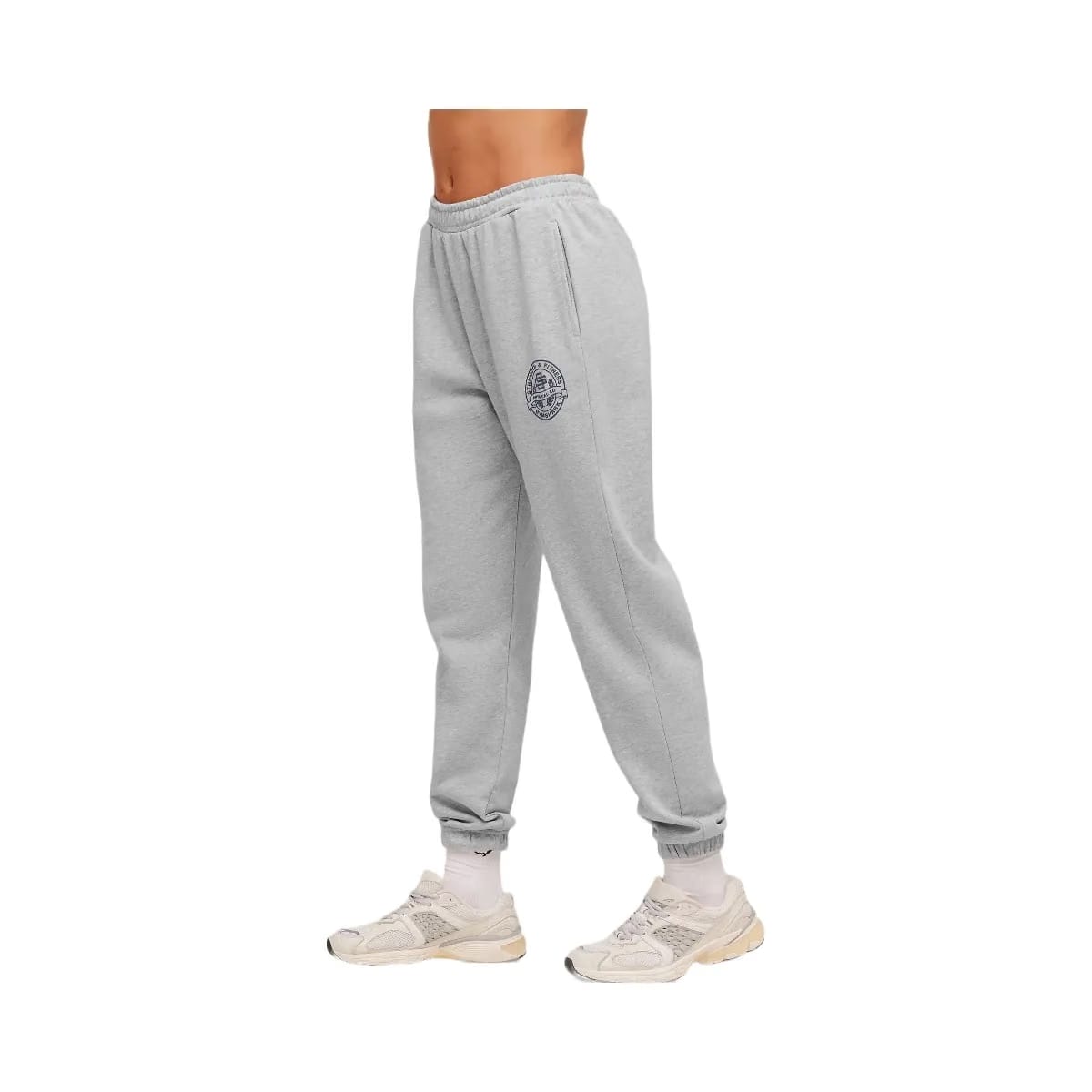 Gymshark Strength and Fitness Crest Graphic Joggers "Light Grey Core Marl"