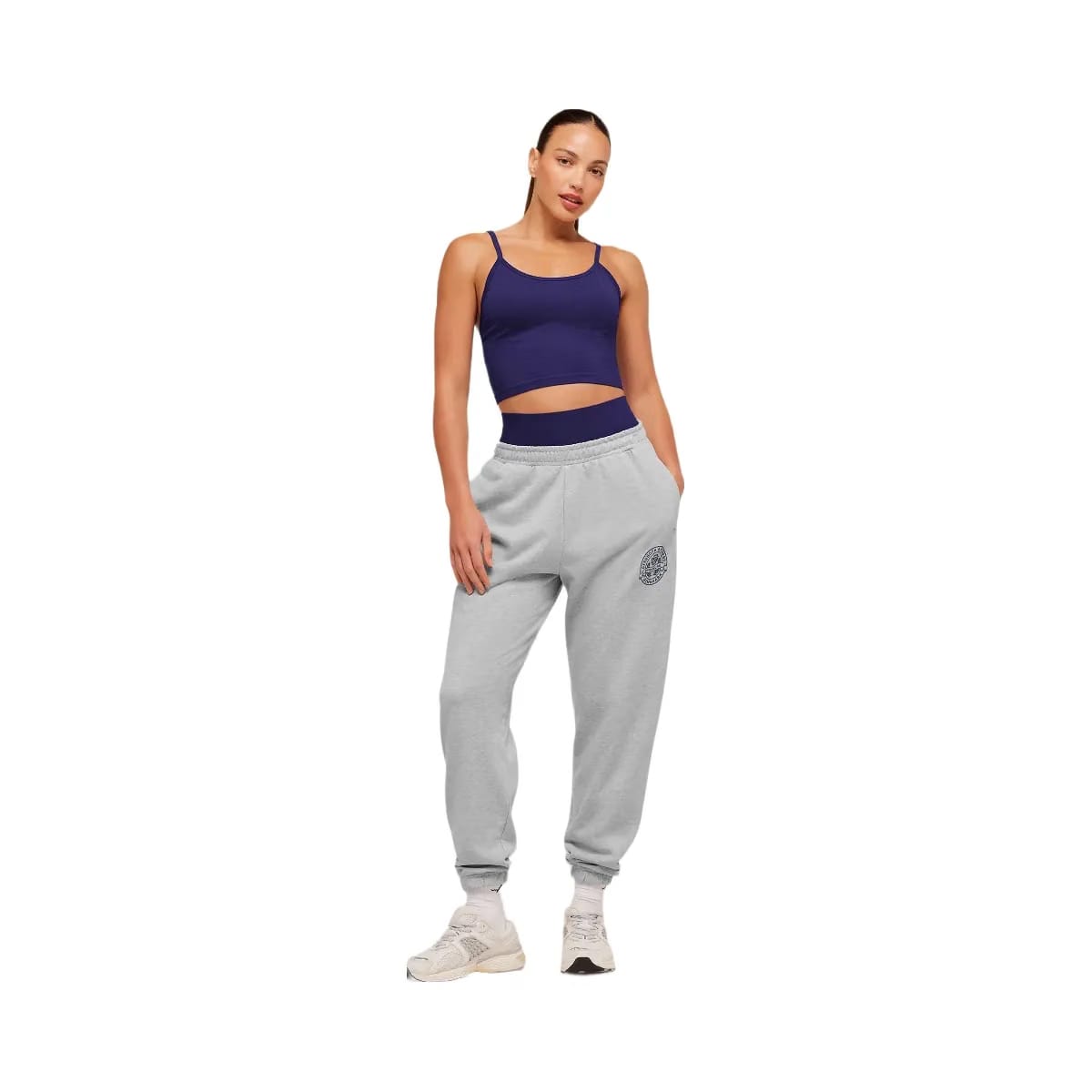 Gymshark Strength and Fitness Crest Graphic Joggers "Light Grey Core Marl"