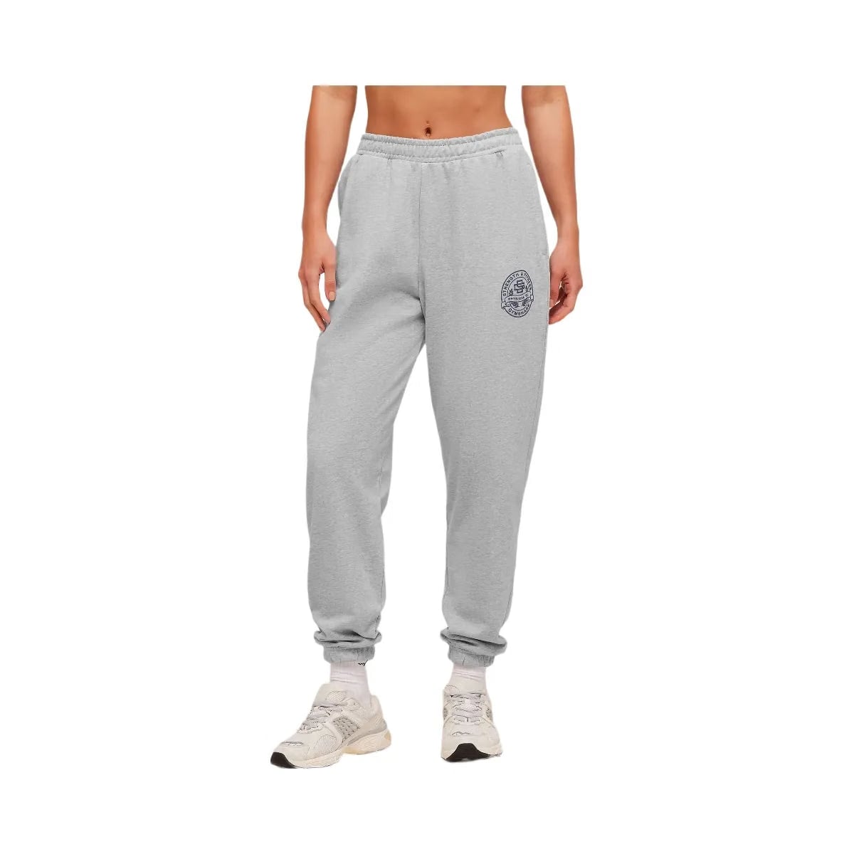 Gymshark Strength and Fitness Crest Graphic Joggers "Light Grey Core Marl"