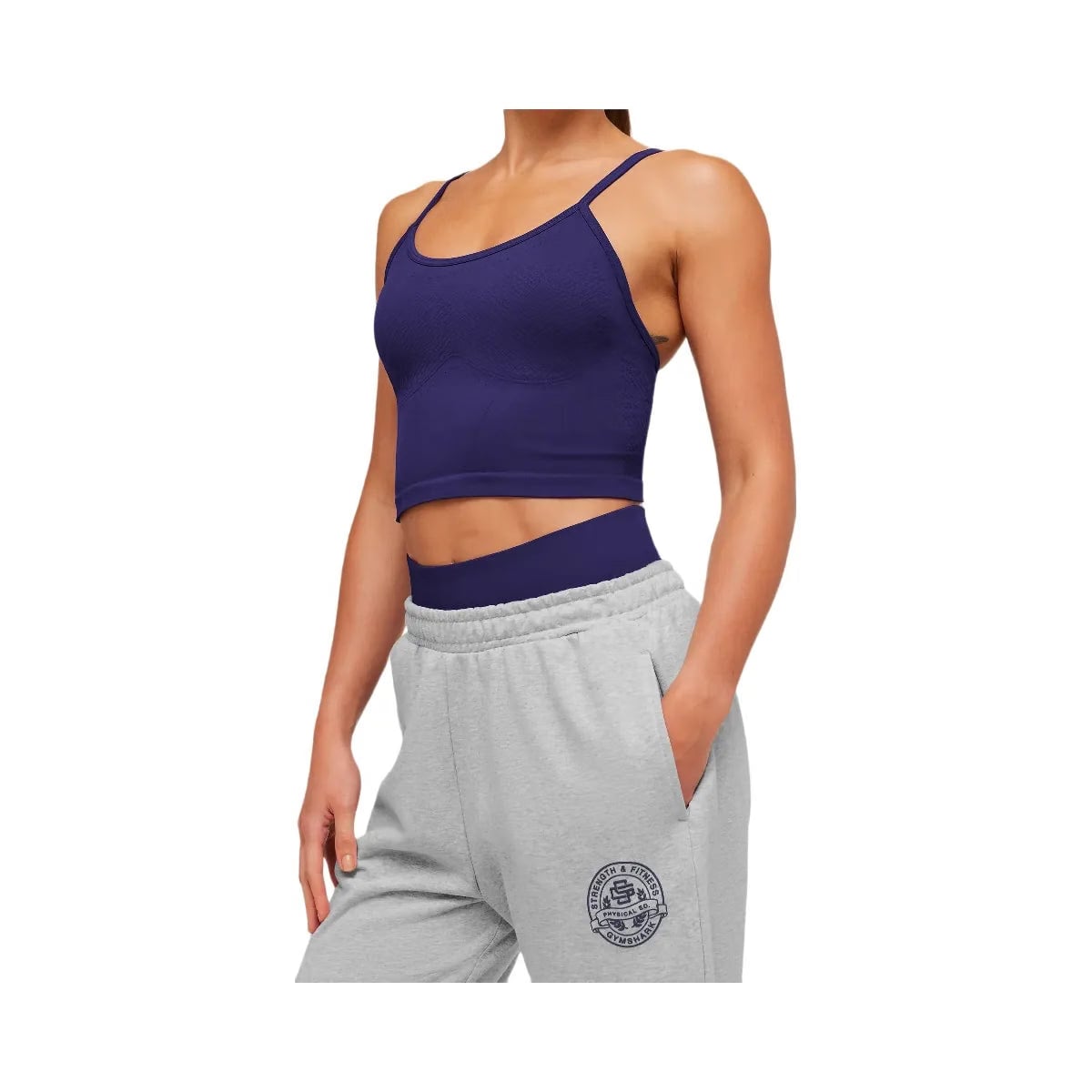 Gymshark Strength and Fitness Crest Graphic Joggers "Light Grey Core Marl"