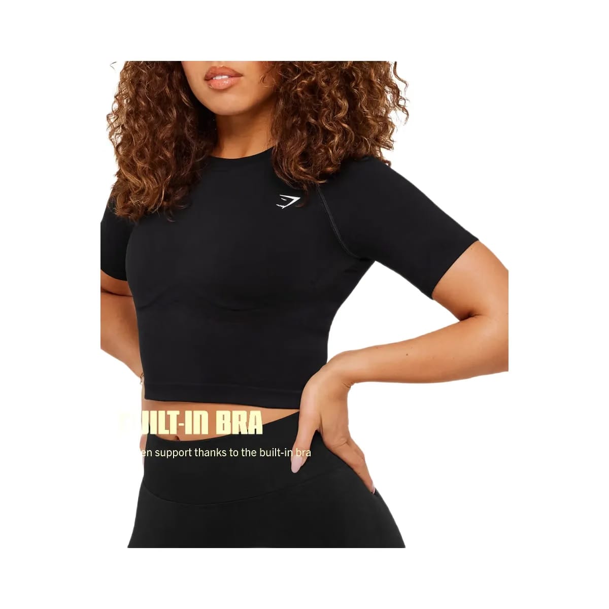 Gymshark Lift Seamless Short Sleeve Top "Black Marl"