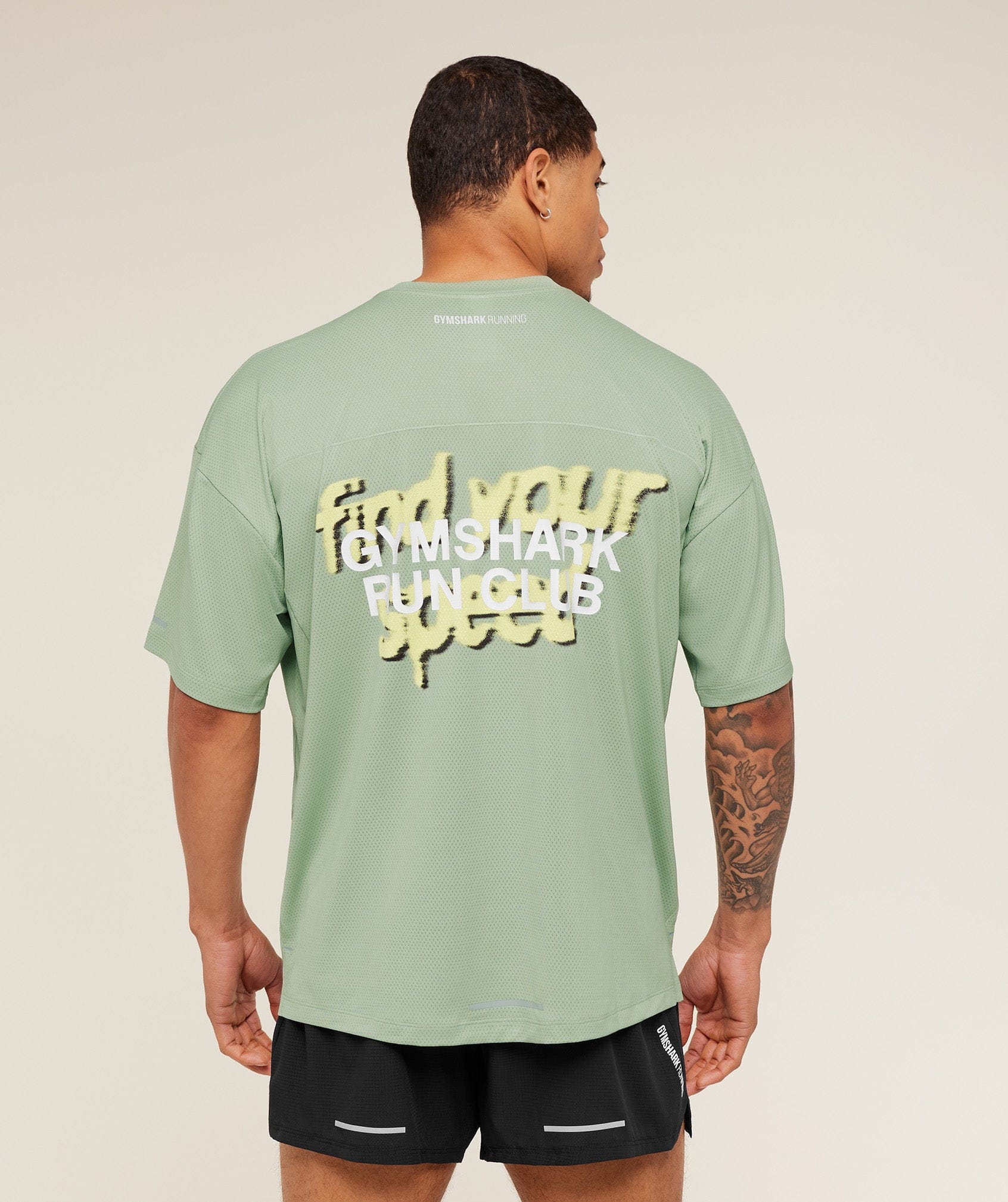 Gymshark Running Graphic T-Shirt Gs Haze Green
