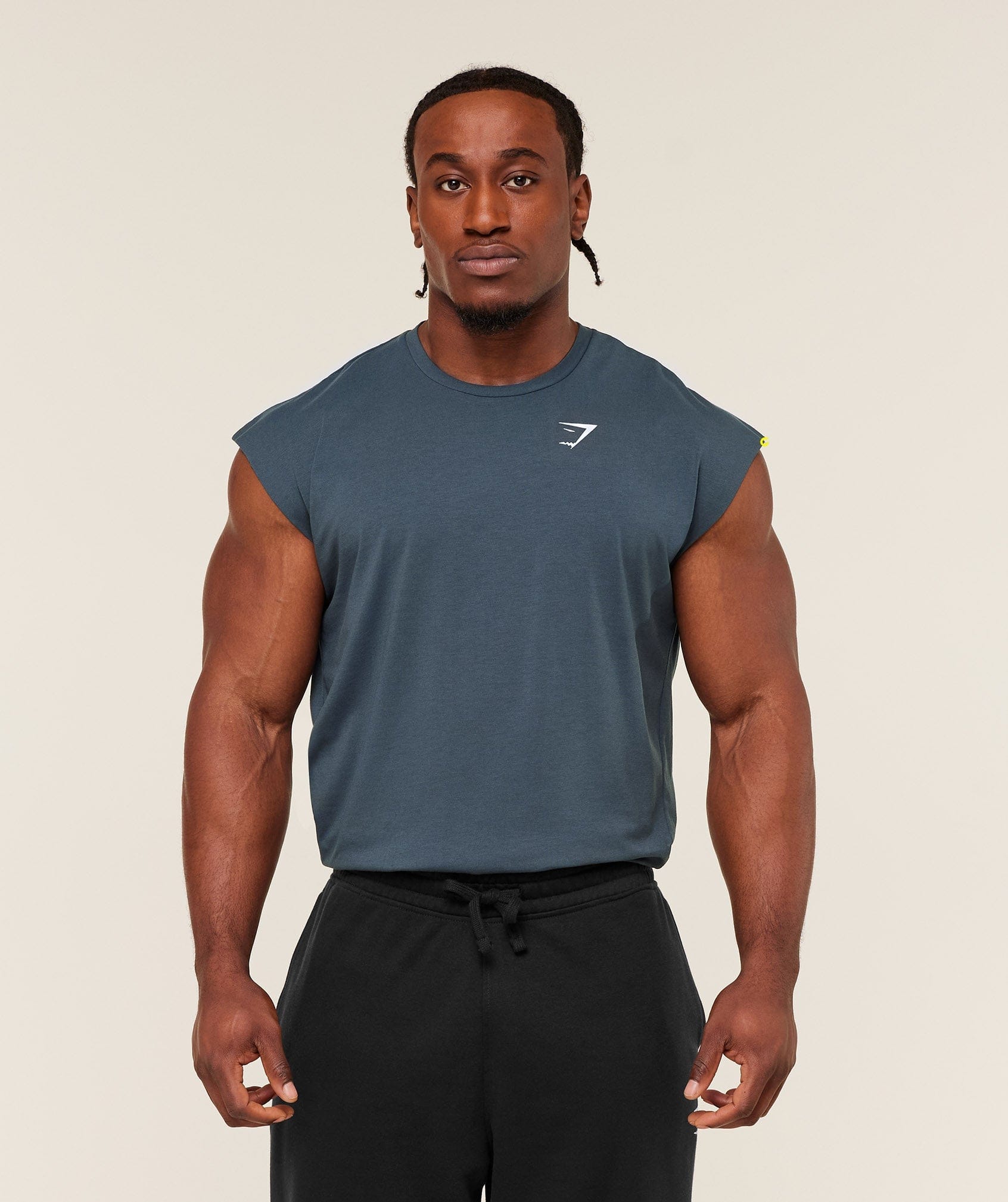 Gymshark Critical Cut Off Tank Gs Stealth Blue