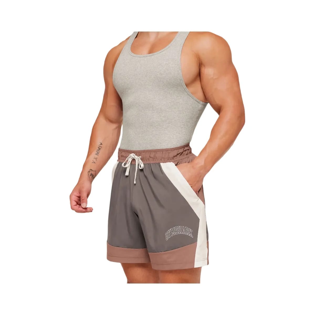 Gymshark Collegiate Tech Shorts Taupe Brown