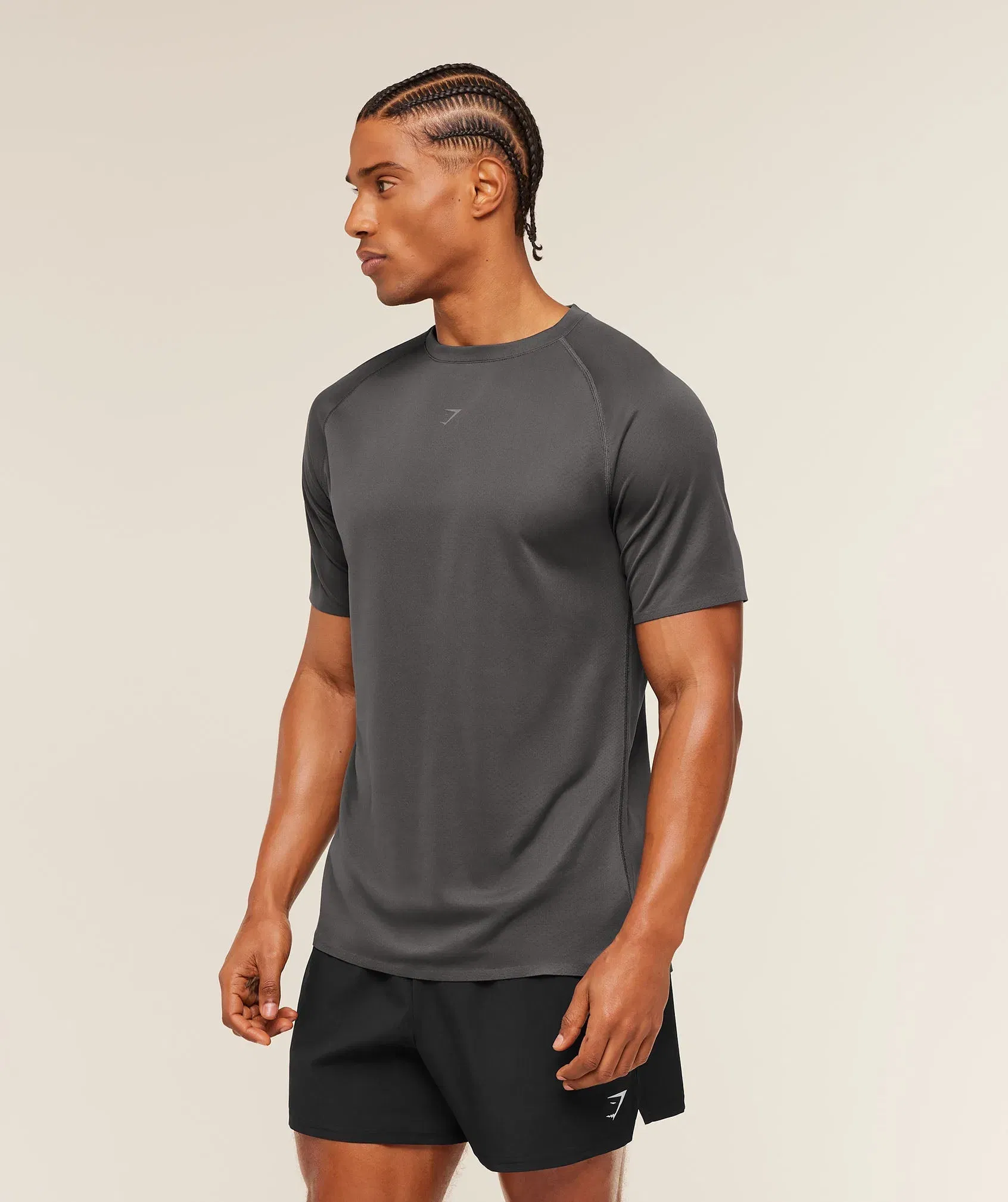 Gymshark Hybrid Engineered Jacquard T-Shirt Grey