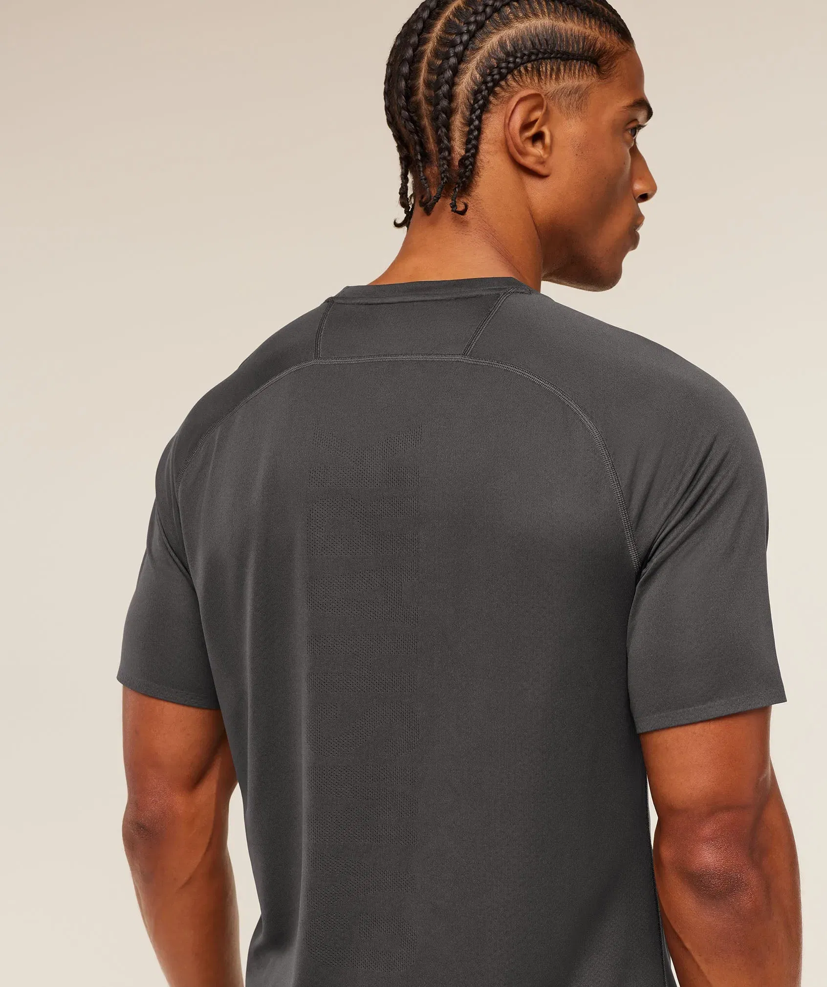 Gymshark Hybrid Engineered Jacquard T-Shirt Grey