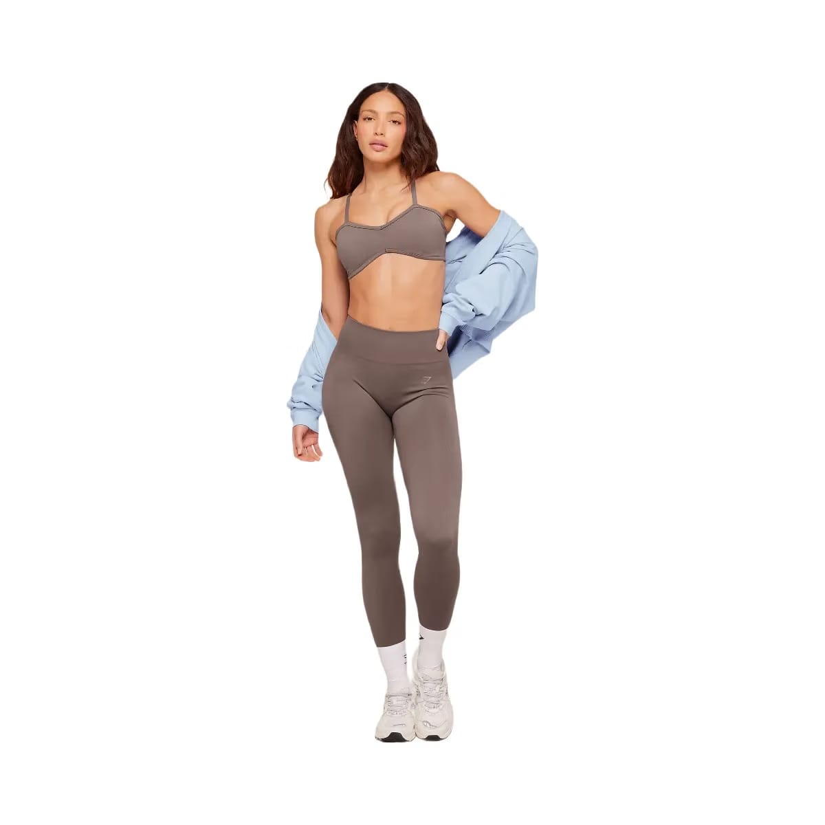 Gymshark Poise Light Support Seamless Sports Bra "Cool Brown"