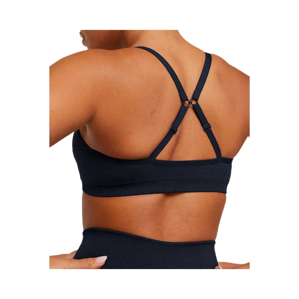 Gymshark Lift Seamless Sports Bra "Midnight Blue Black Marl"