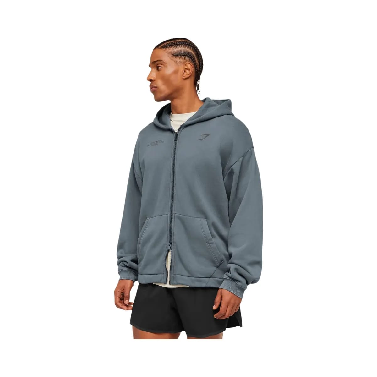 Gymshark Conditioning Club Washed Zip Through Hoodie "Iron Blue Wash"