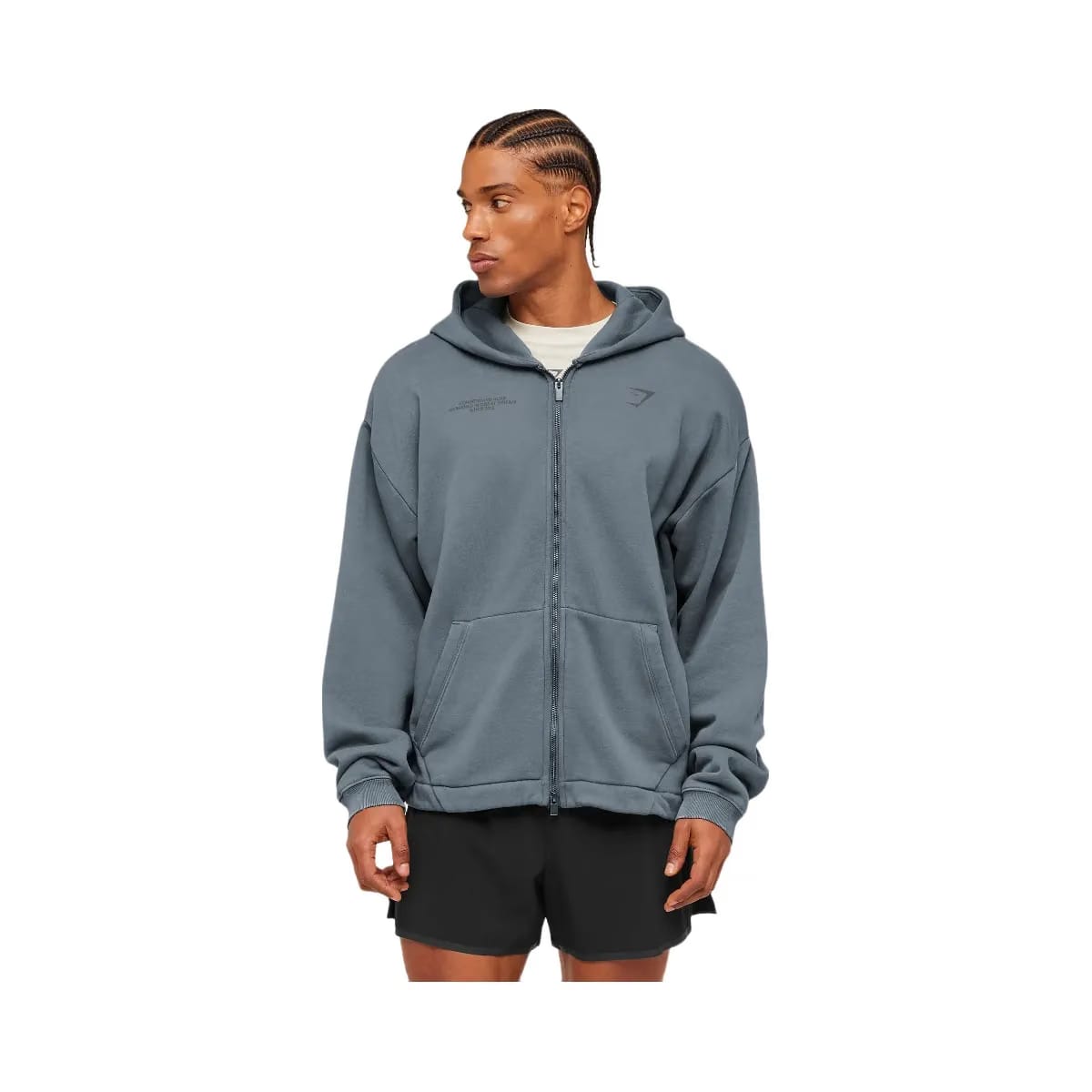 Gymshark Conditioning Club Washed Zip Through Hoodie "Iron Blue Wash"