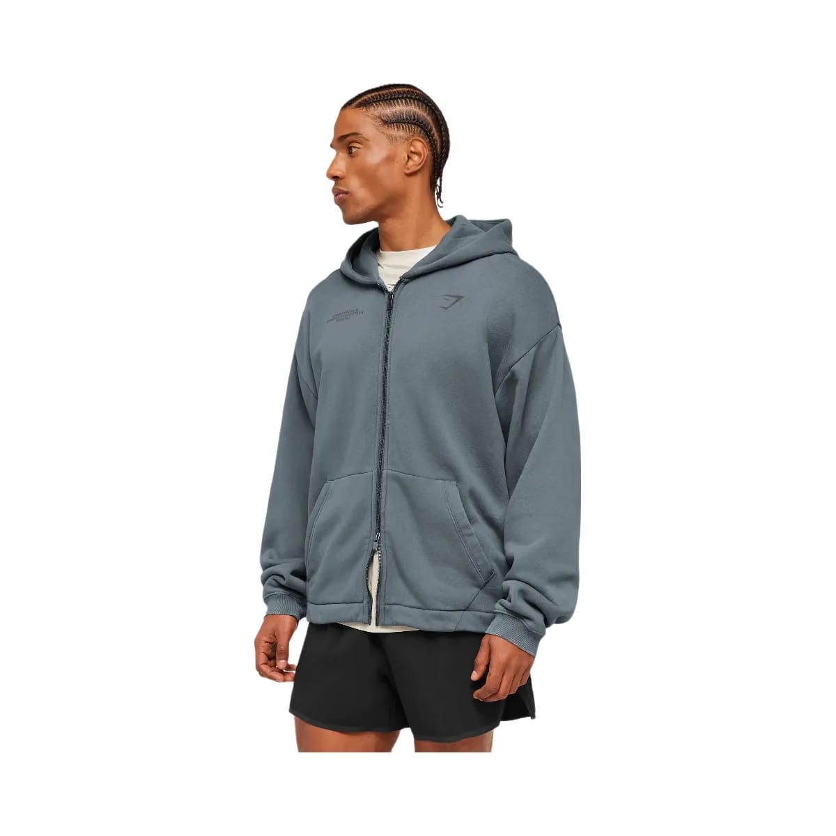 Gymshark Conditioning Club Washed Zip Through Hoodie "Iron Blue Wash"