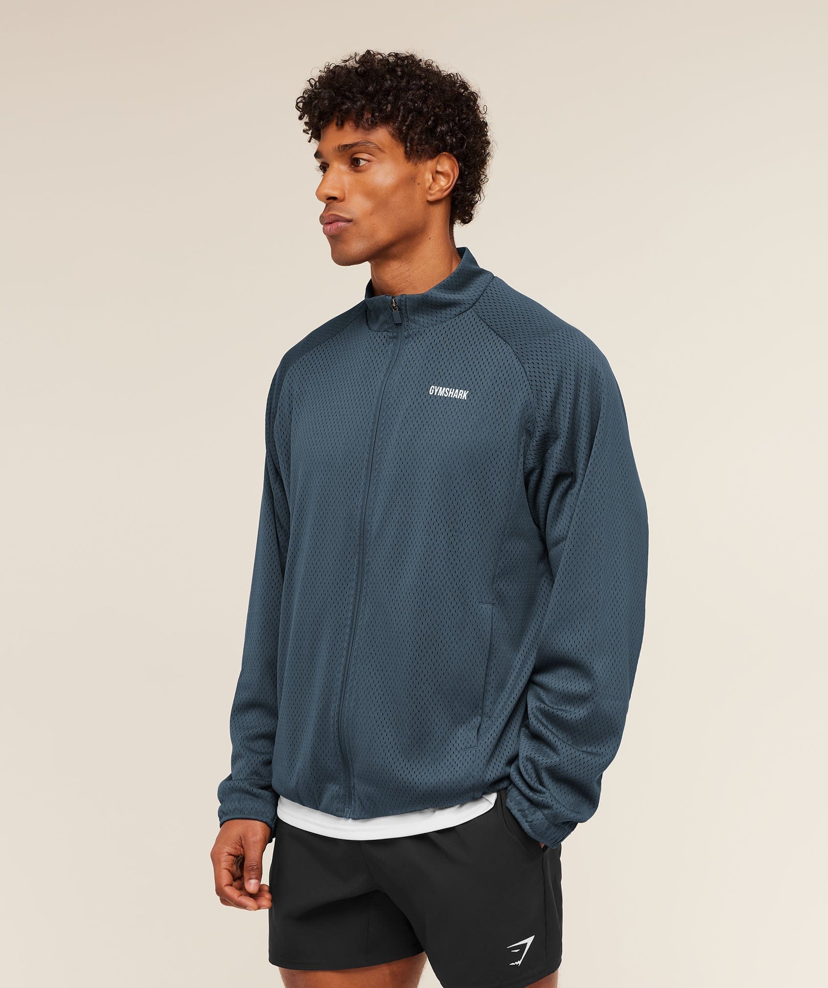 Gymshark Train Zip Through Jacket Stealth Blue