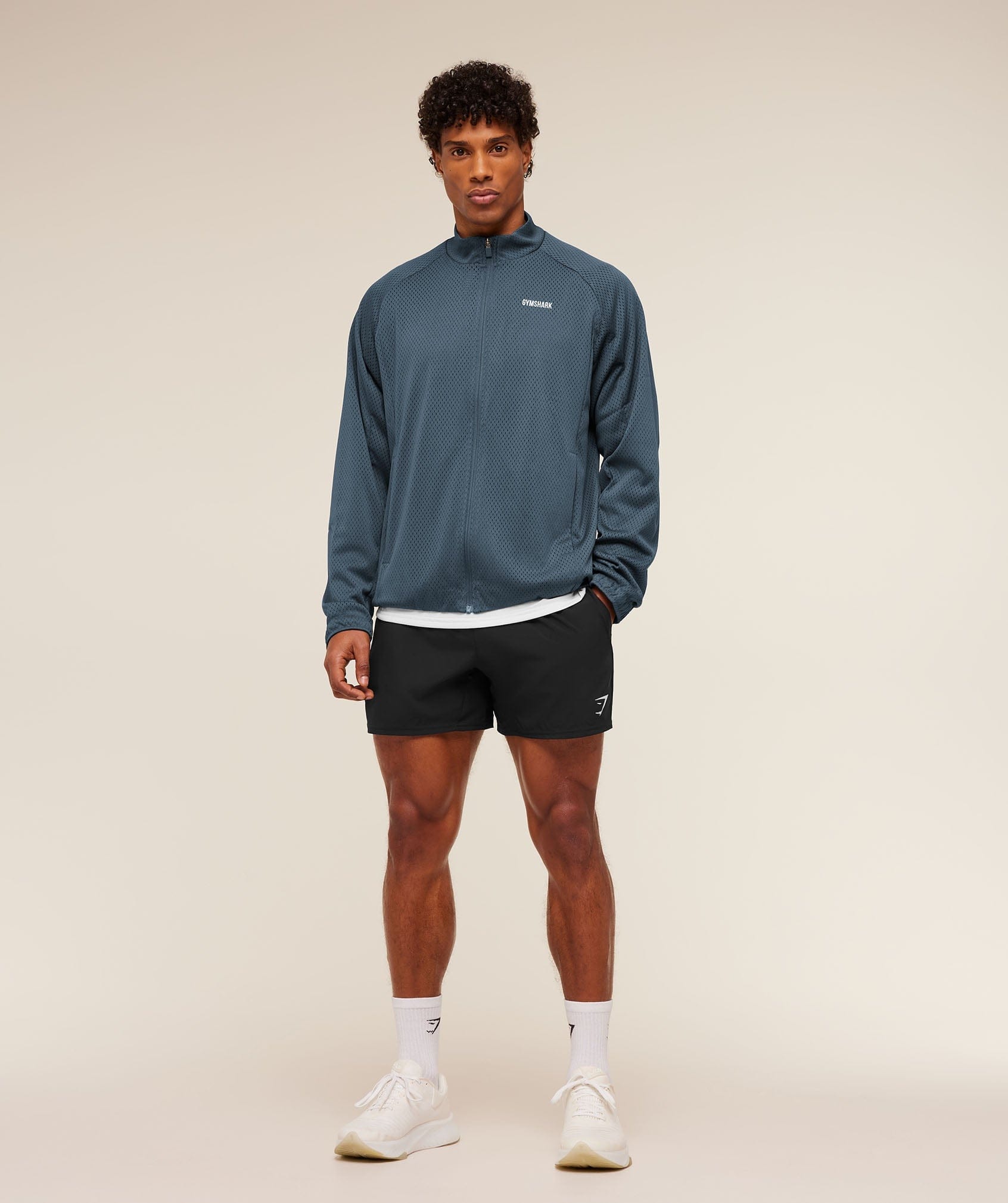 Gymshark Train Zip Through Jacket Stealth Blue