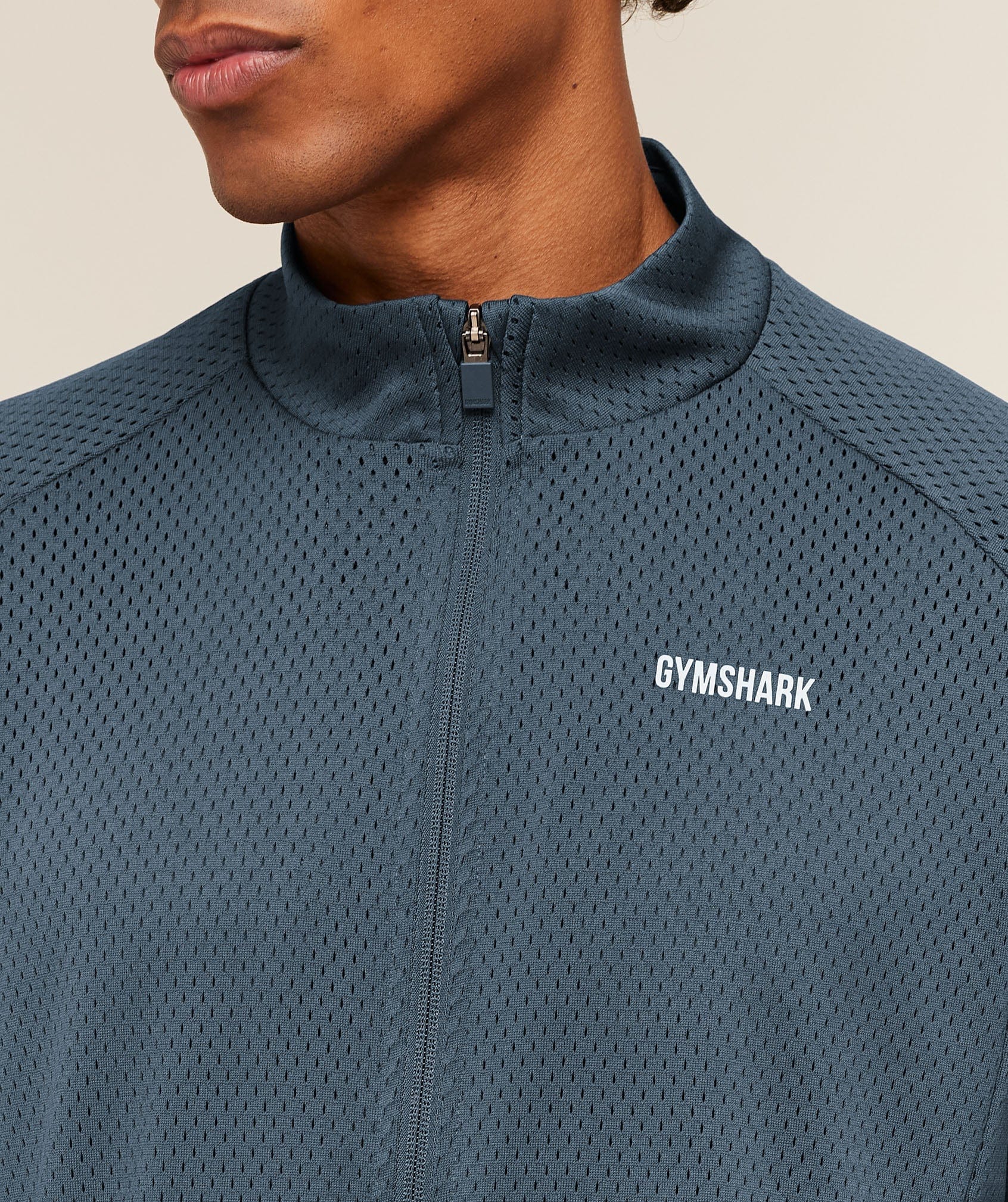 Gymshark Train Zip Through Jacket Stealth Blue