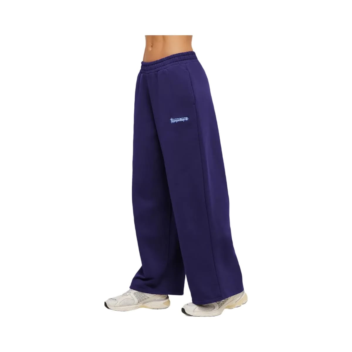 Gymshark Script Embroidery Wide Leg Pants "Indigo Purple"